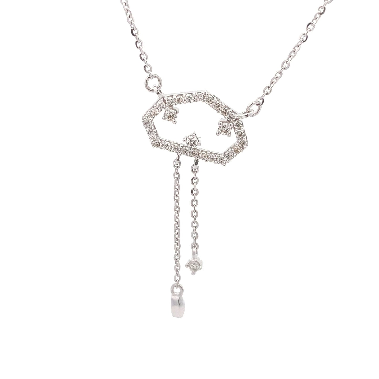 Diamond pendant 0.27 CTW in 14K White gold with chain
