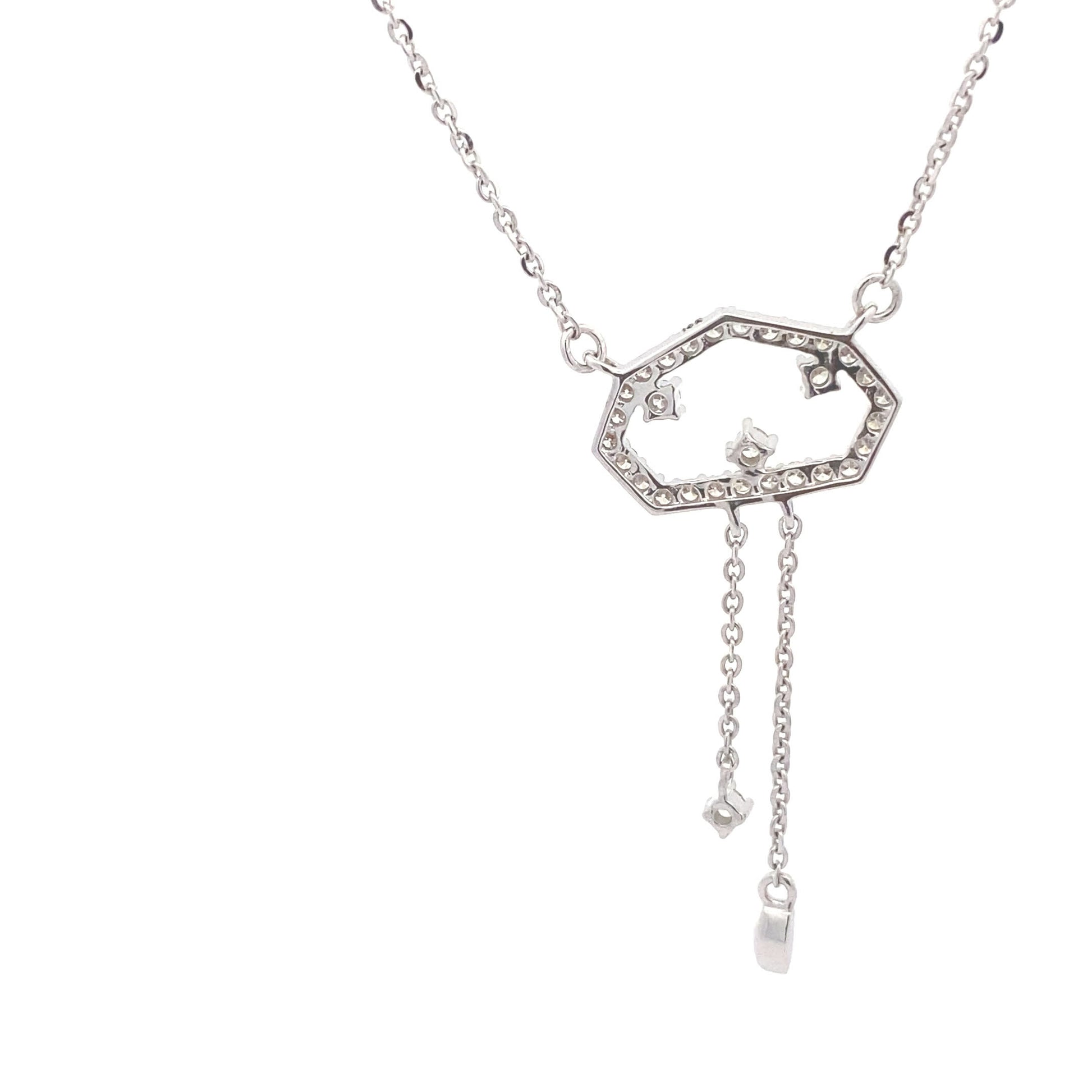 Diamond pendant 0.27 CTW in 14K White gold with chain