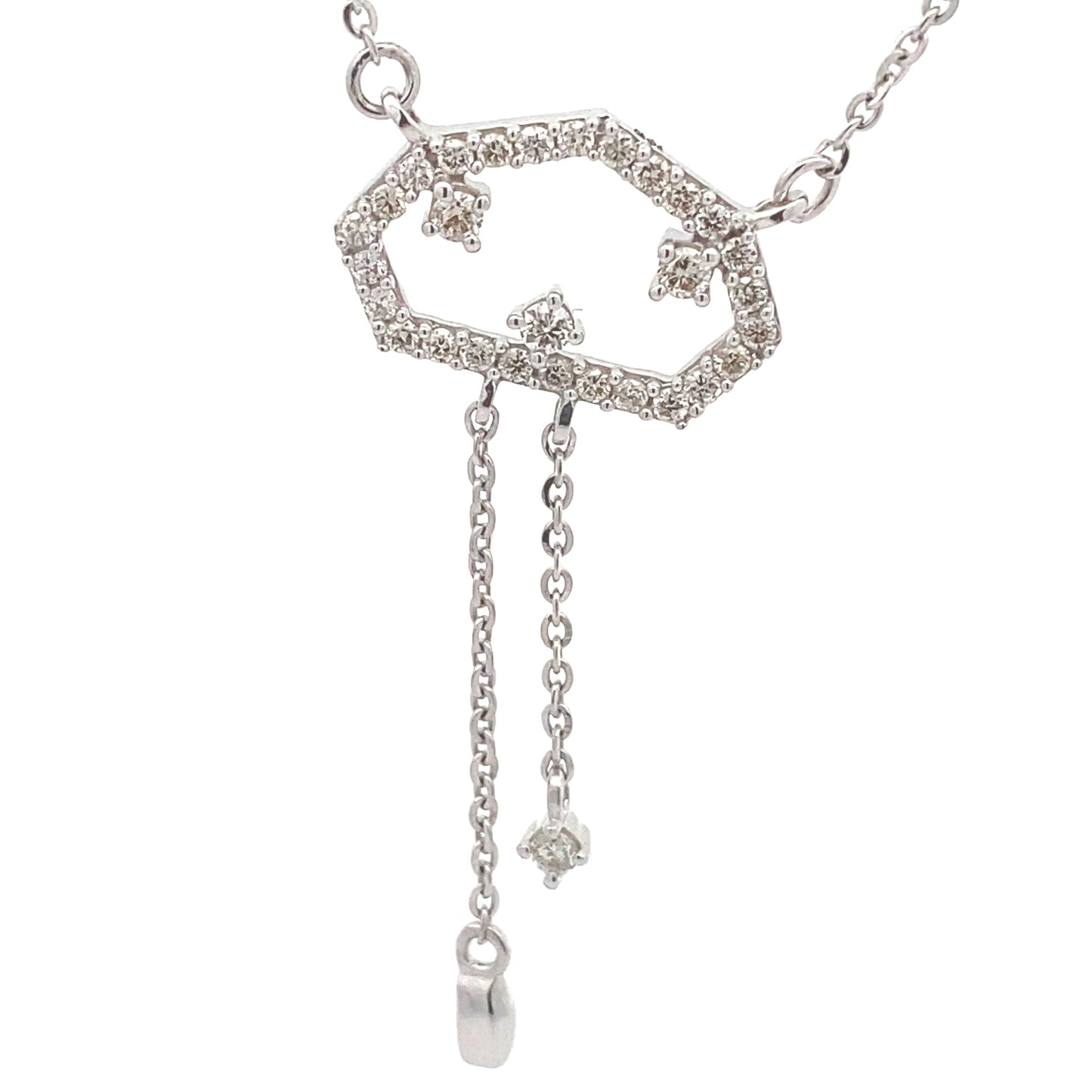 Diamond pendant 0.27 CTW in 14K White gold with chain