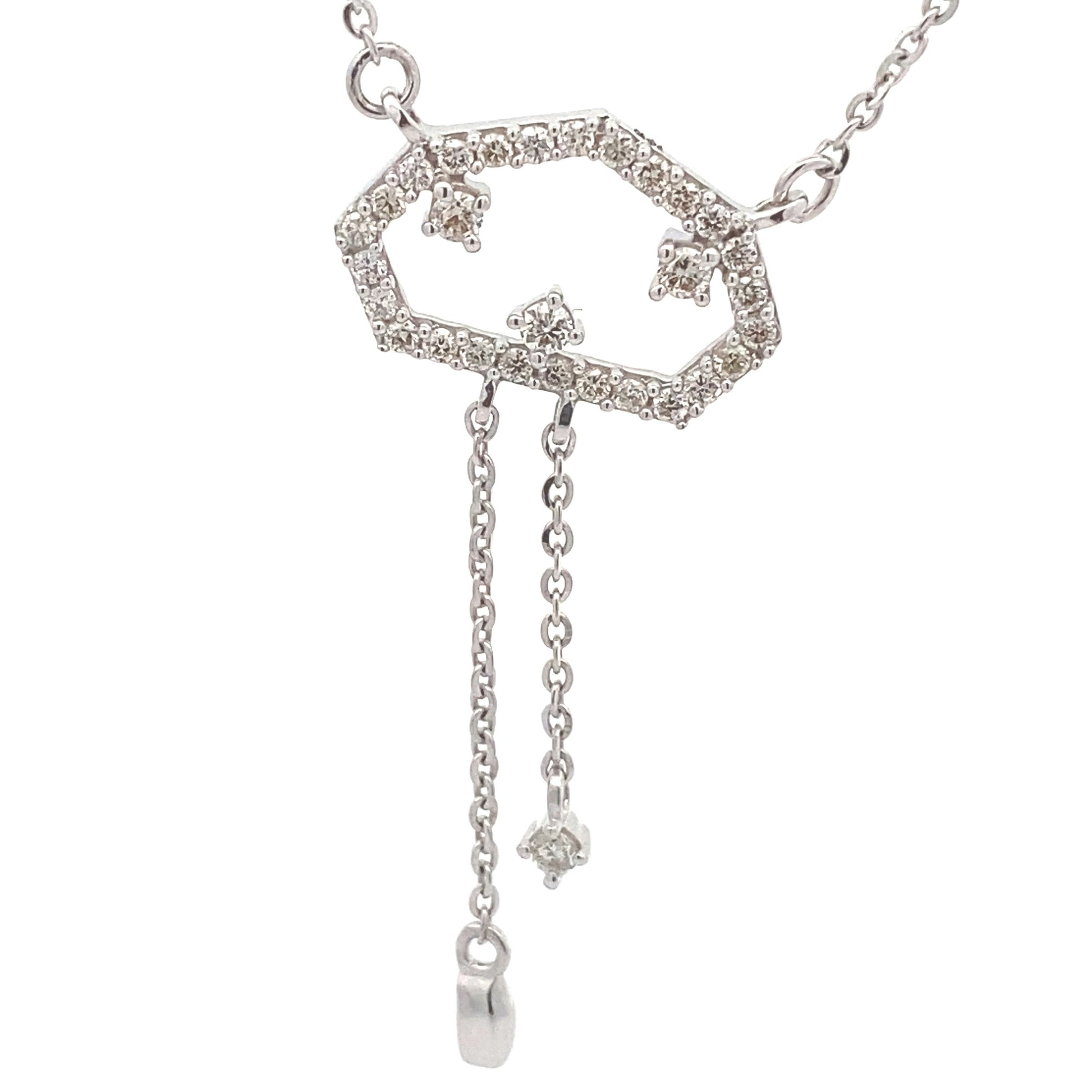 Diamond pendant 0.27 CTW in 14K White gold with chain