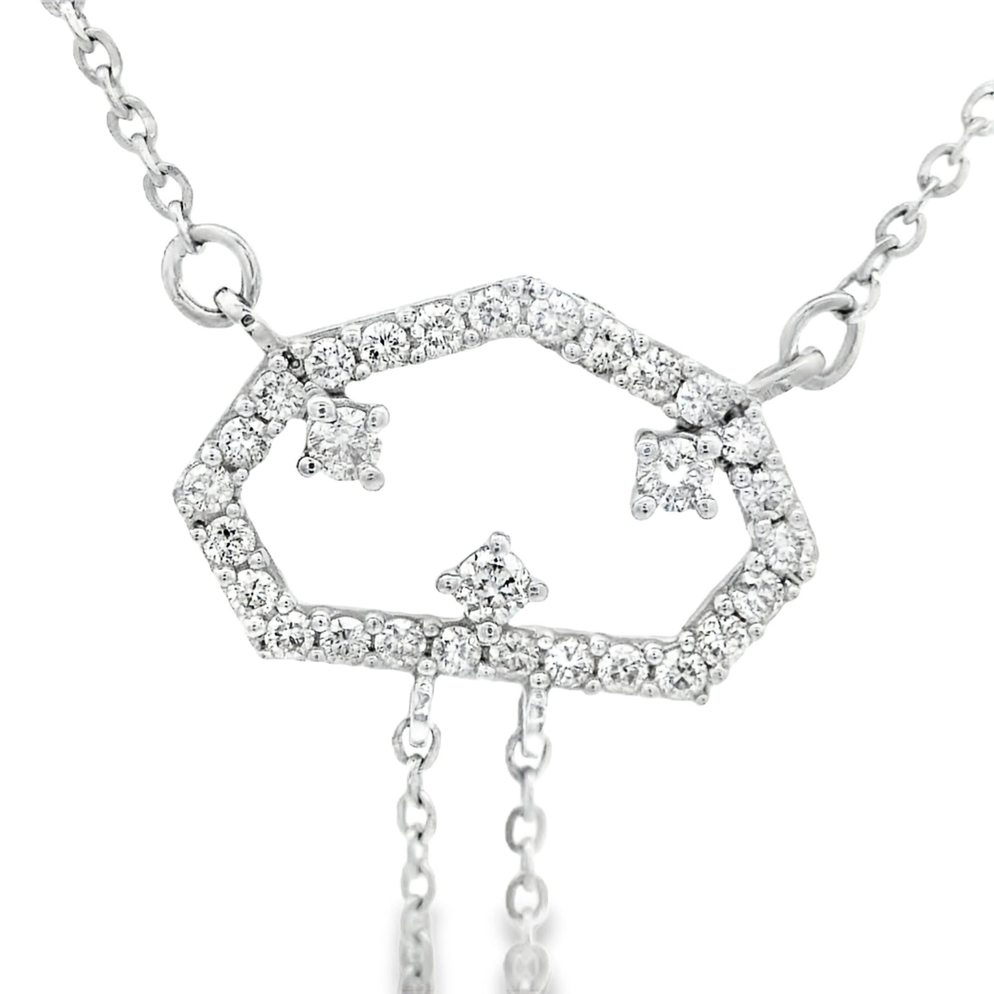 Diamond pendant 0.27 CTW in 14K White gold with chain