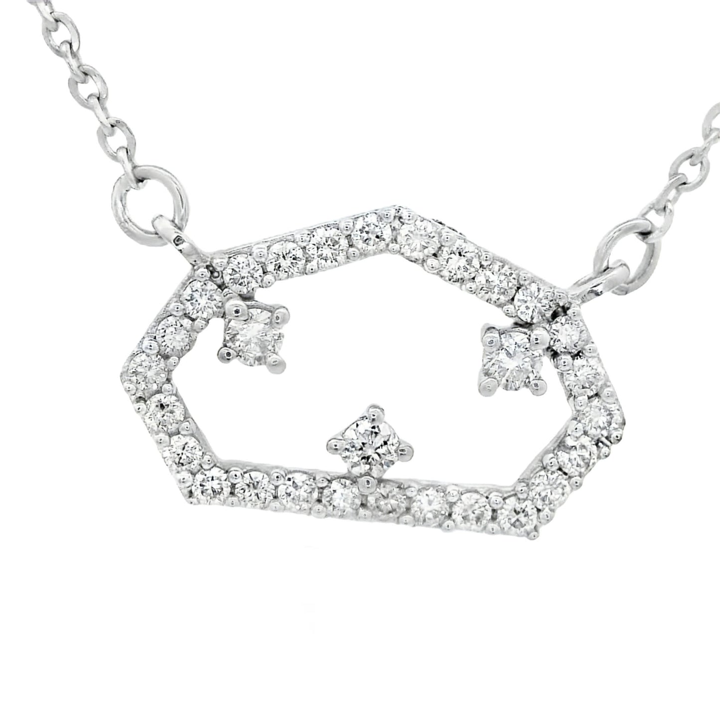 Diamond pendant 0.27 CTW in 14K White gold with chain