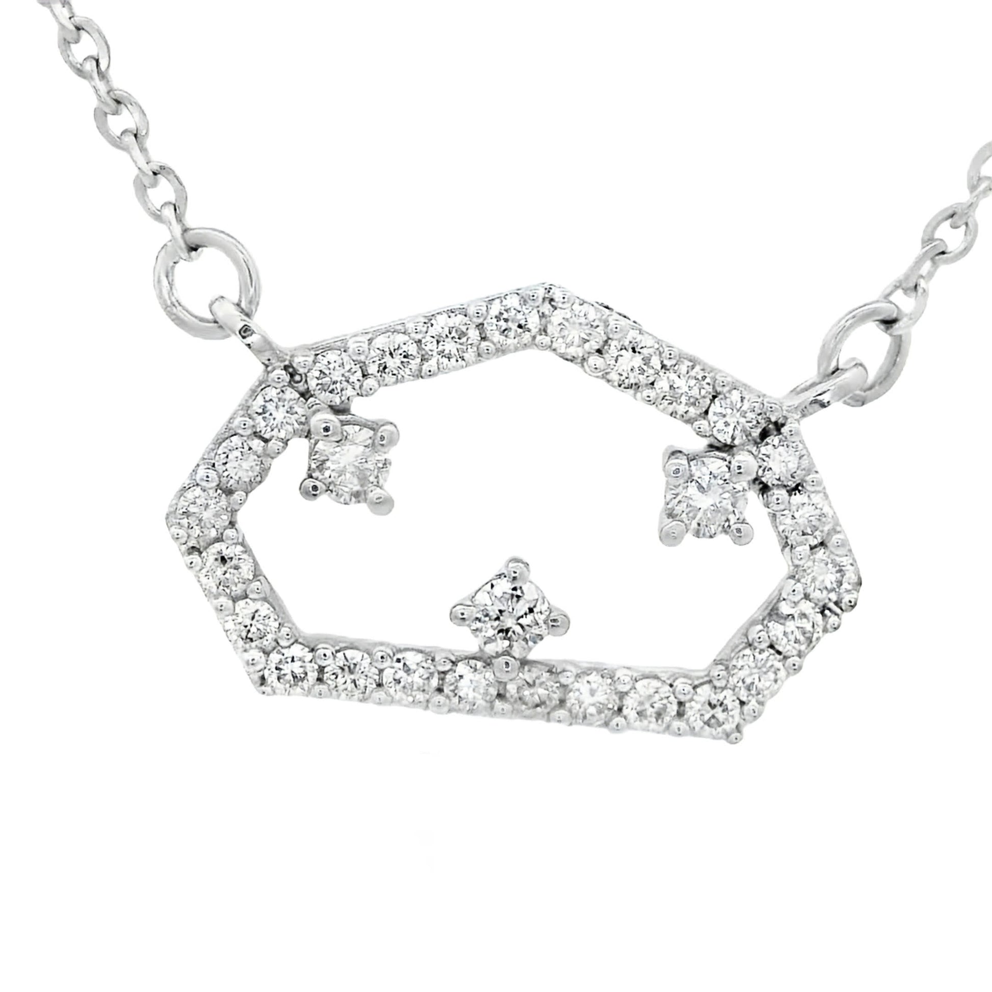 Diamond pendant 0.27 CTW in 14K White gold with chain