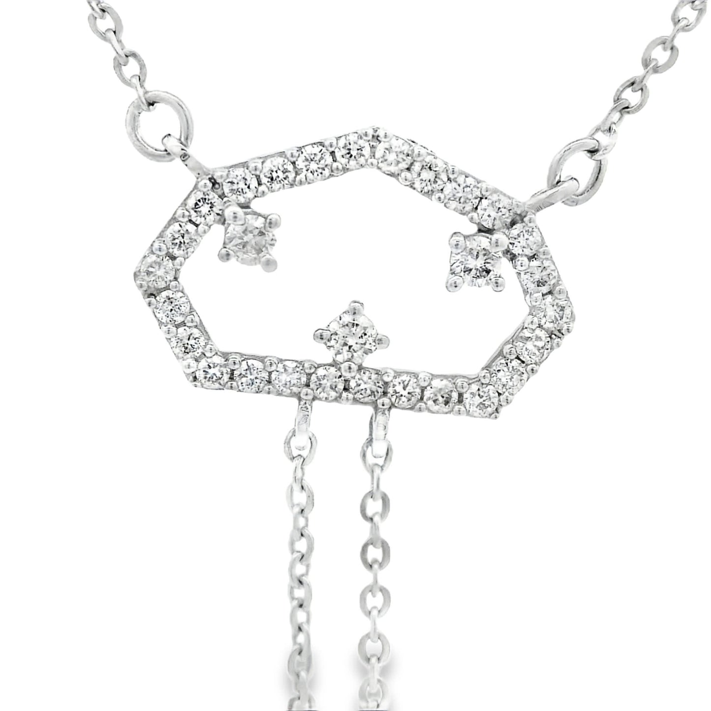 Diamond pendant 0.27 CTW in 14K White gold with chain