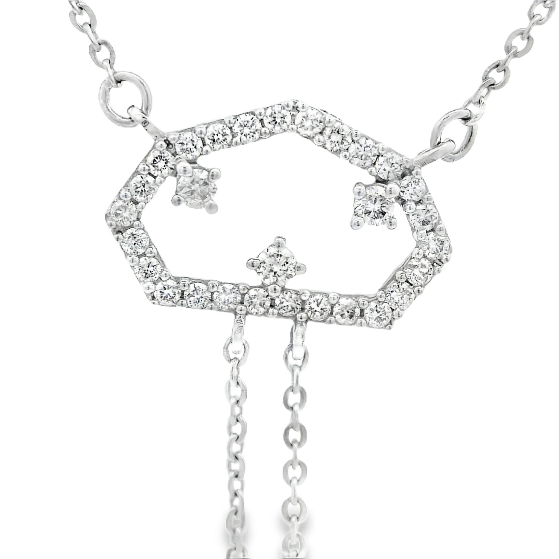 Diamond pendant 0.27 CTW in 14K White gold with chain
