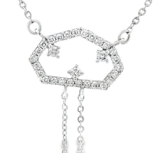 Diamond pendant 0.27 CTW in 14K White gold with chain