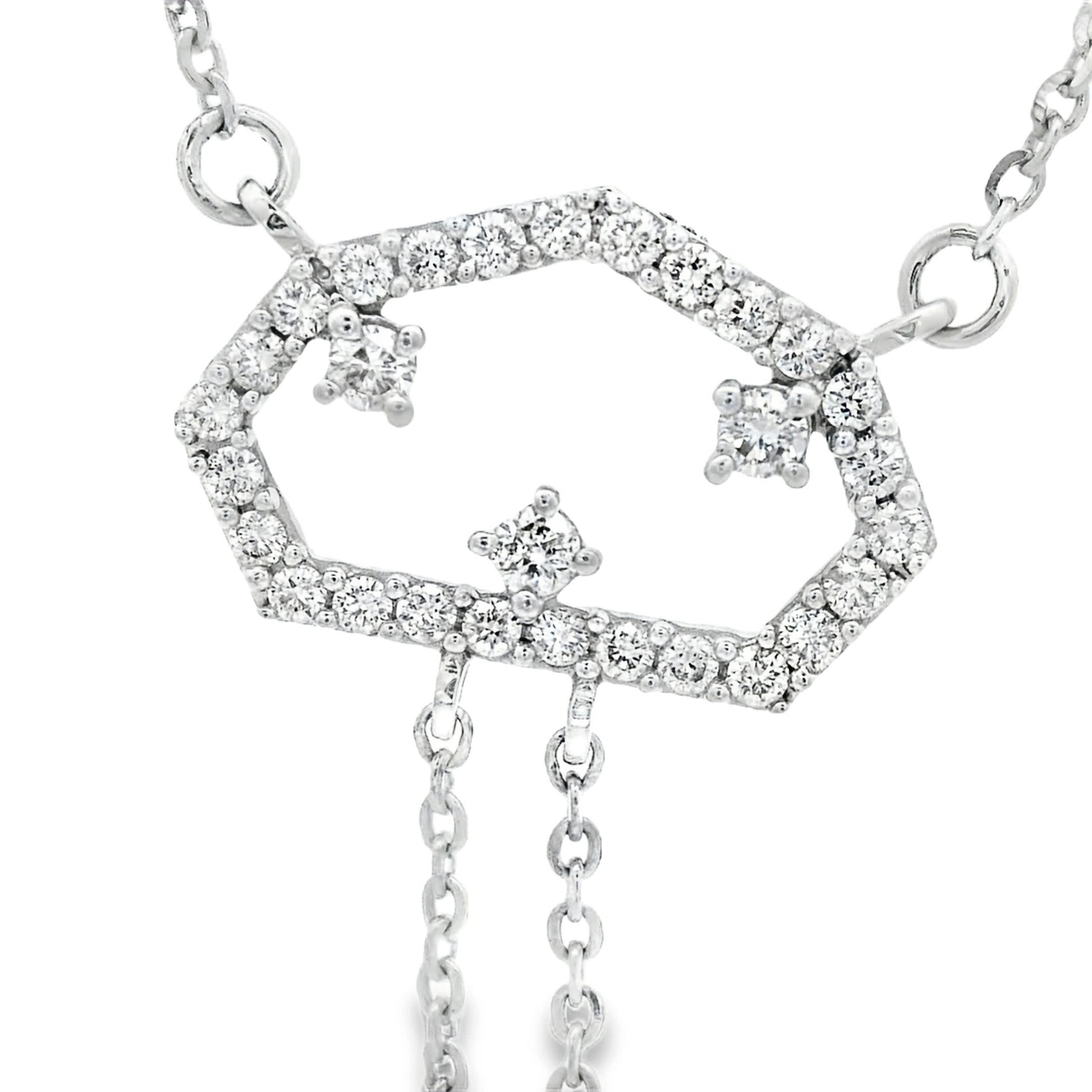 Diamond pendant 0.27 CTW in 14K White gold with chain