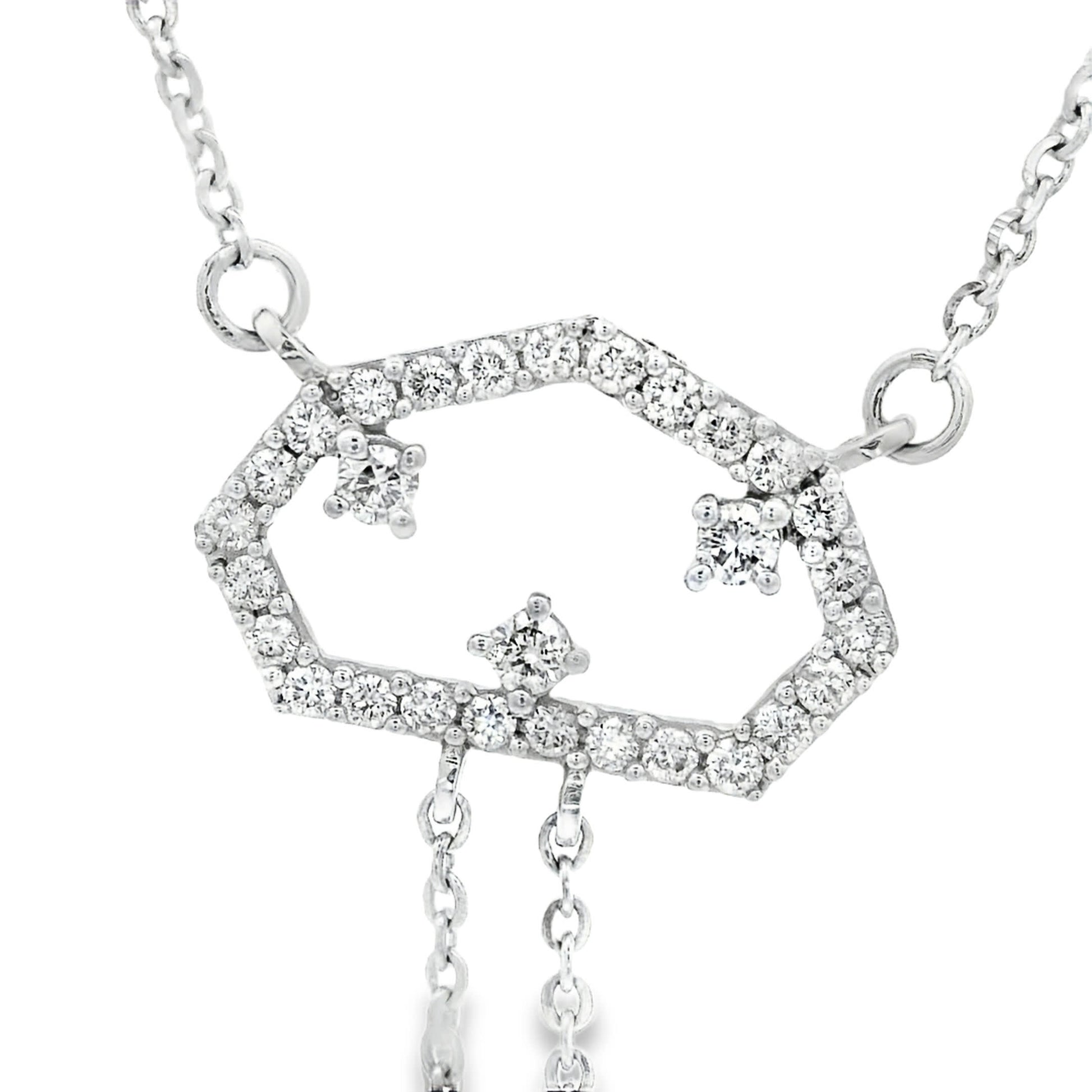 Diamond pendant 0.27 CTW in 14K White gold with chain