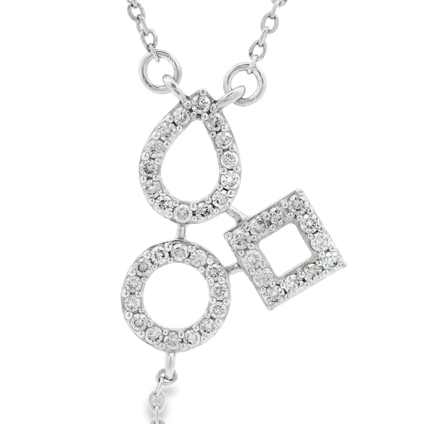 14K White Gold 3-Shape Pendant