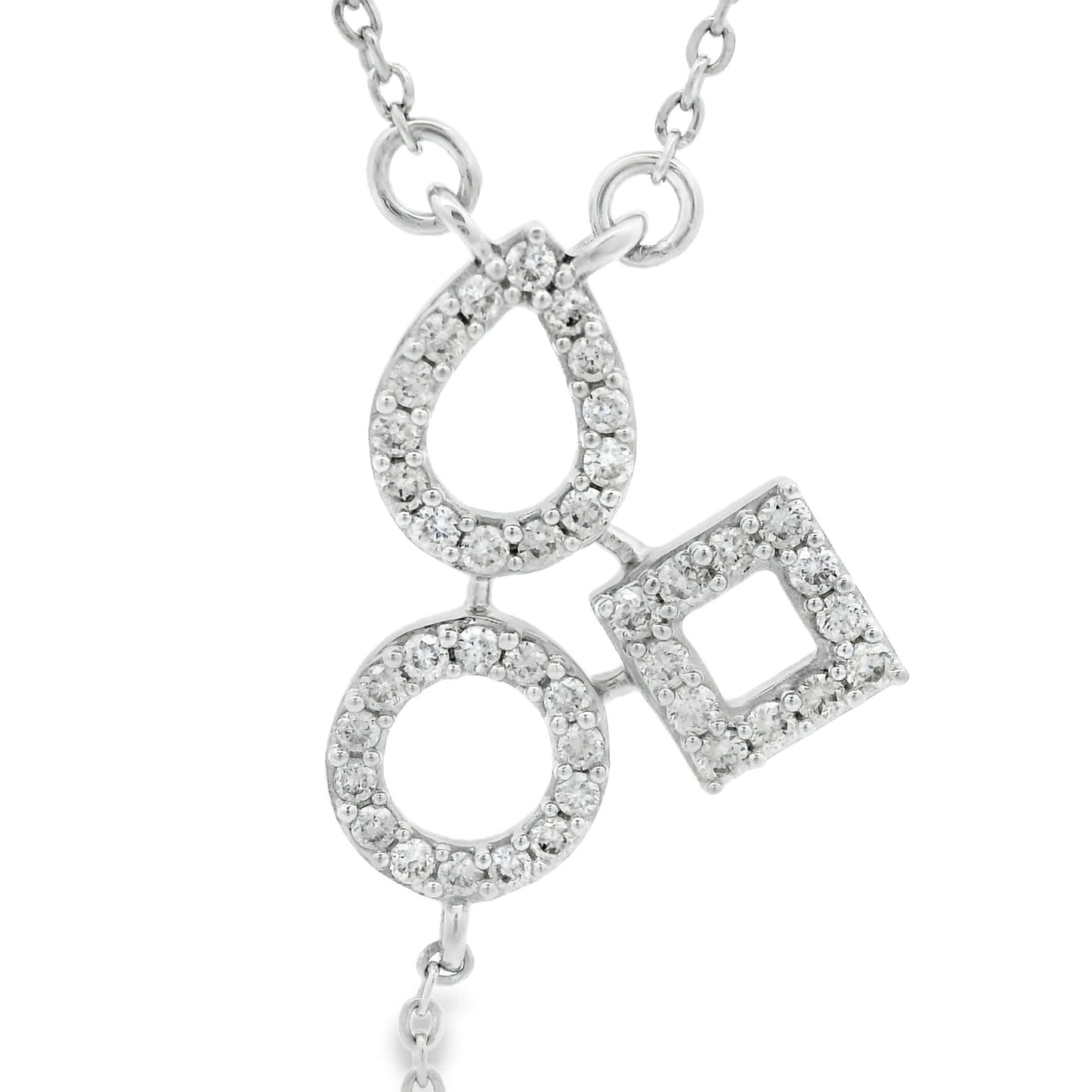 14K White Gold 3-Shape Pendant