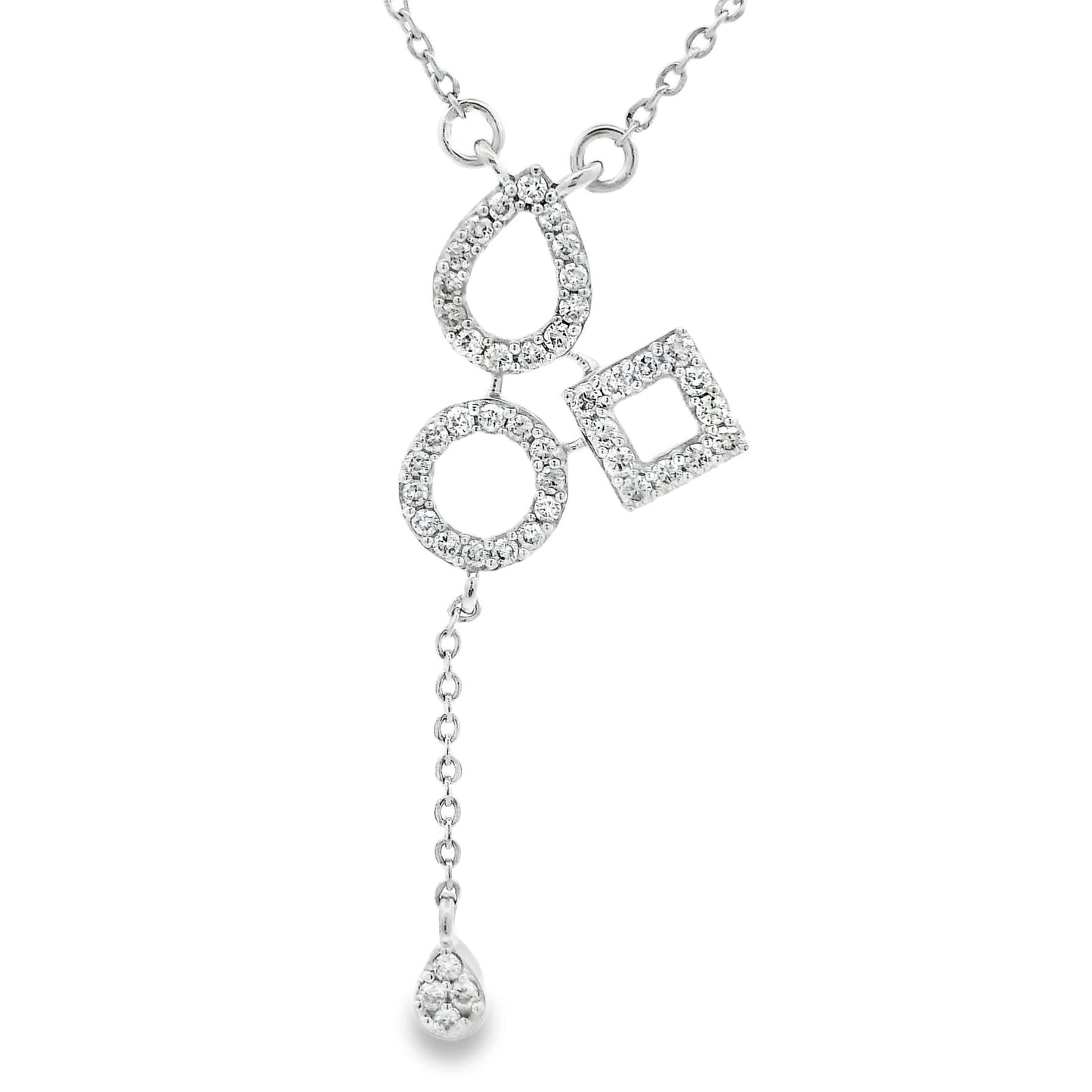 14K White Gold 3-Shape Pendant