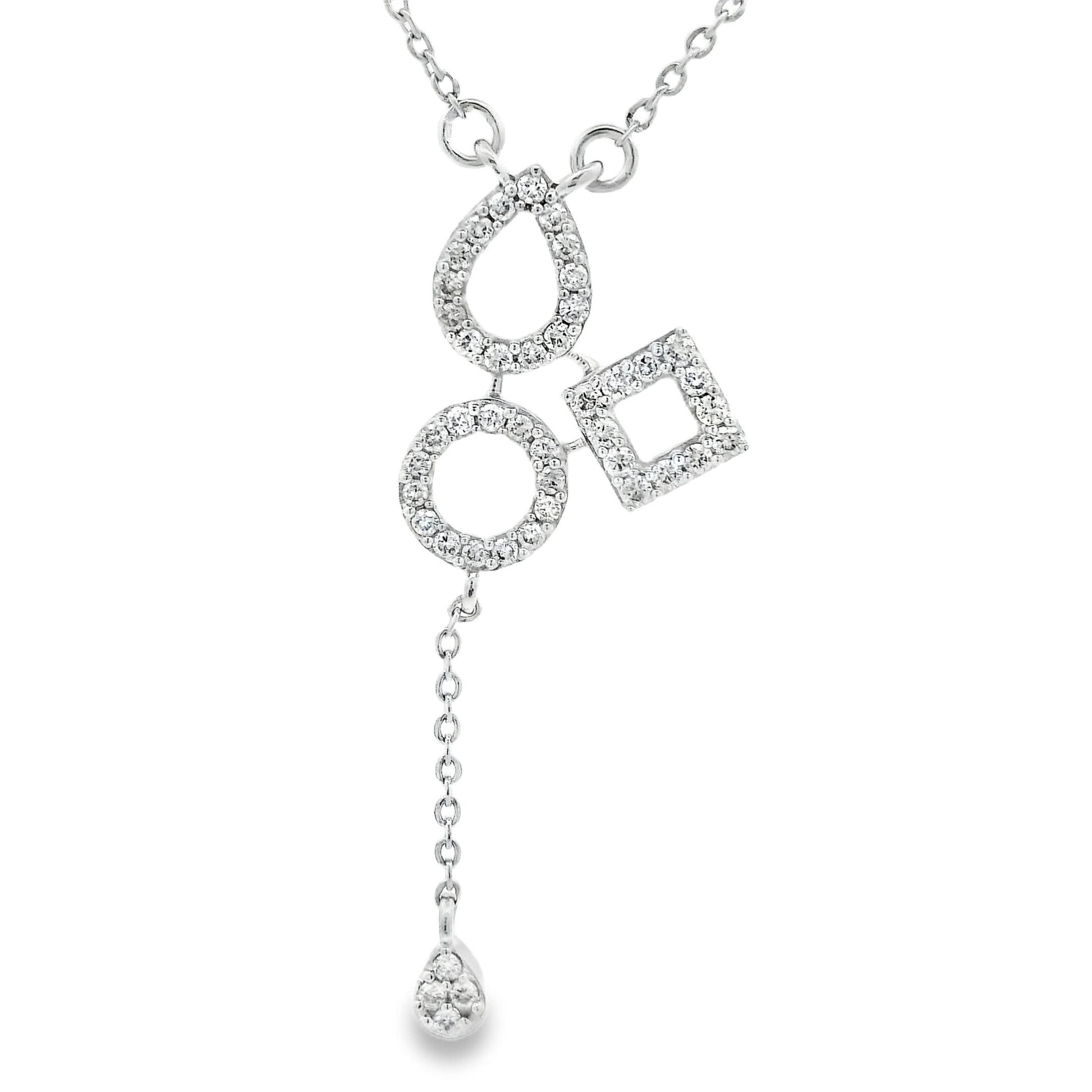 14K White Gold 3-Shape Pendant