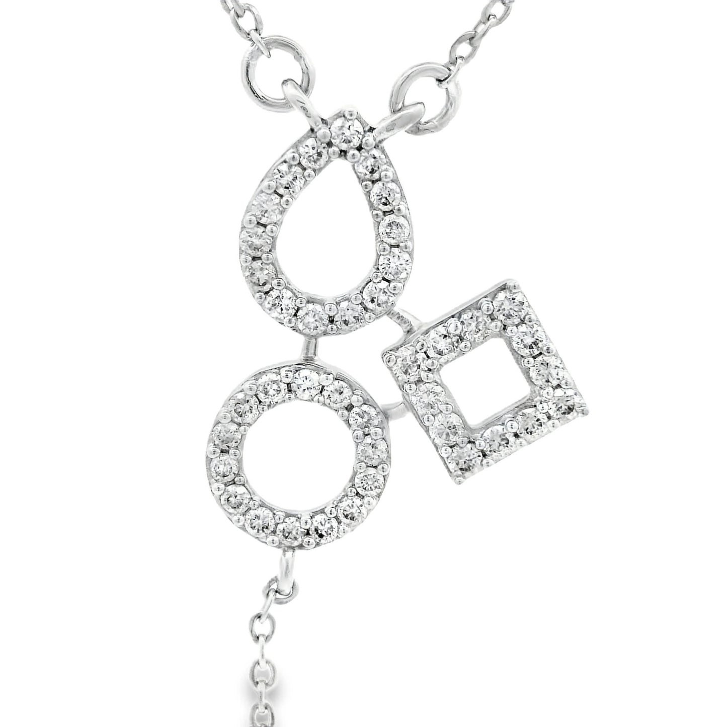 14K White Gold 3-Shape Pendant
