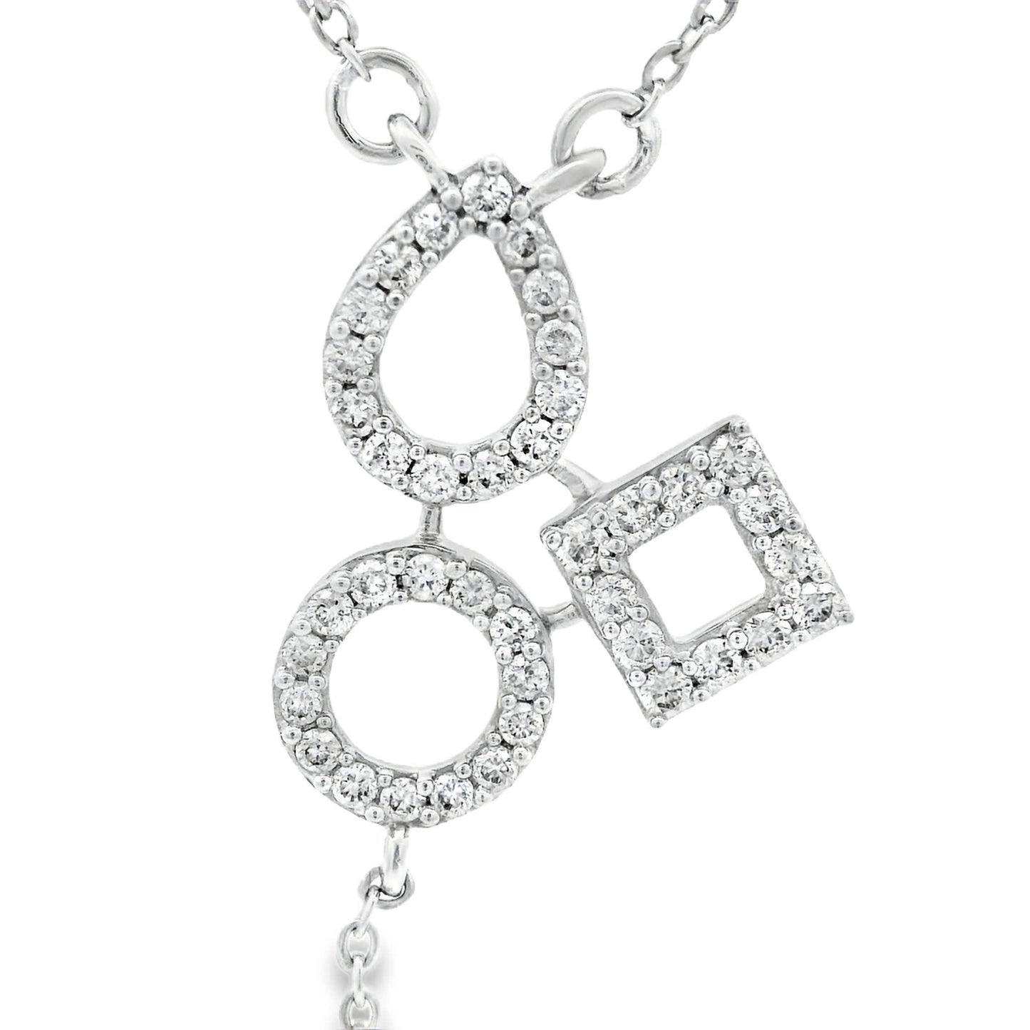 14K White Gold 3-Shape Pendant