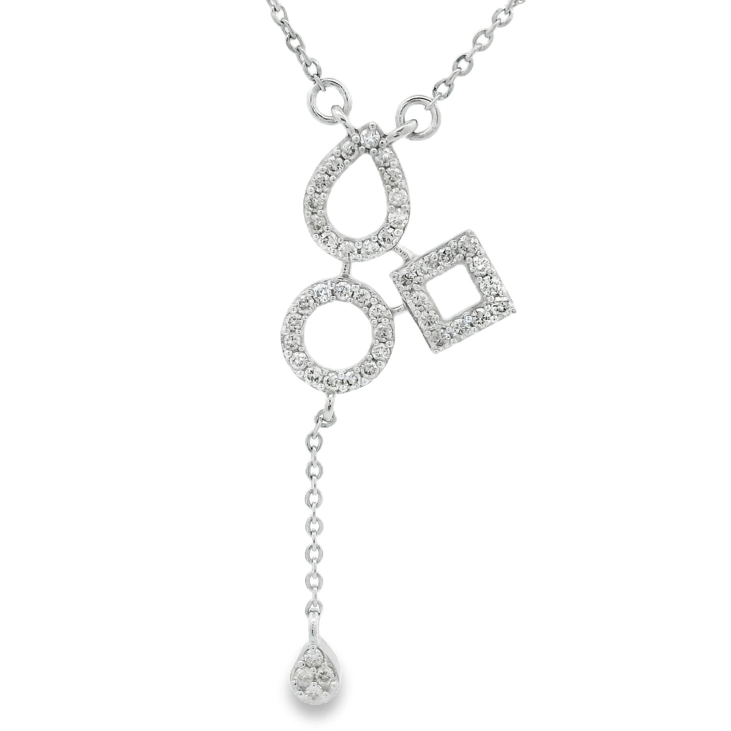 14K White Gold 3-Shape Pendant