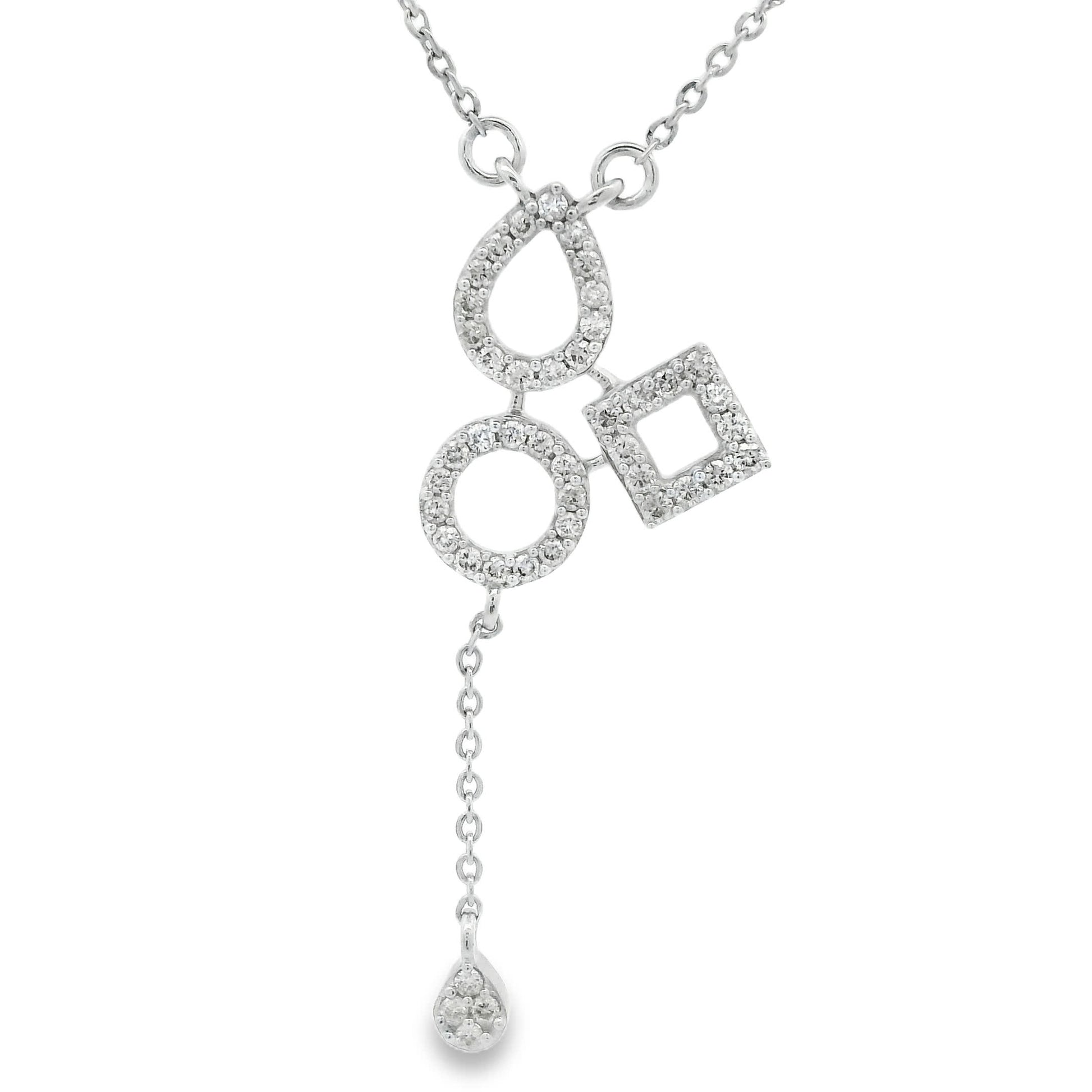 14K White Gold 3-Shape Pendant