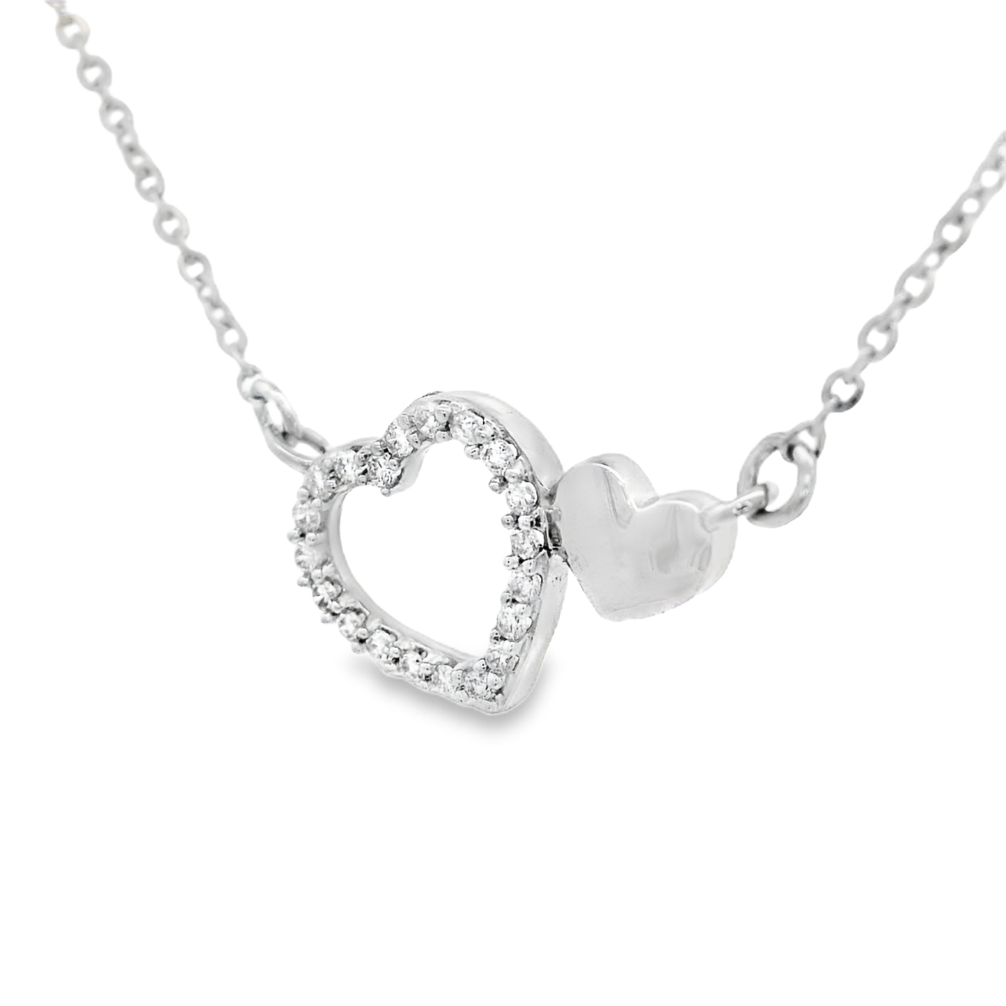 0.09ct Heart Diamond Pendant in 14K White Gold