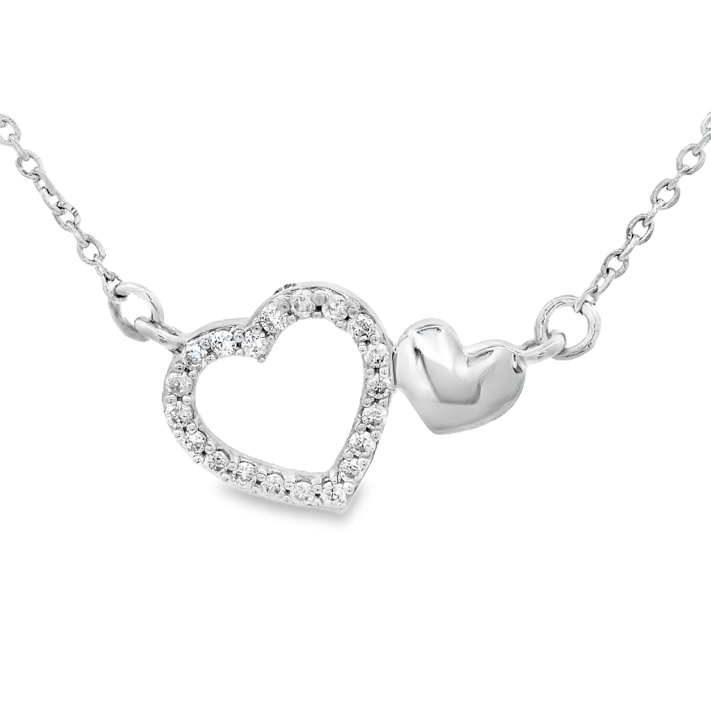 0.09ct Heart Diamond Pendant in 14K White Gold