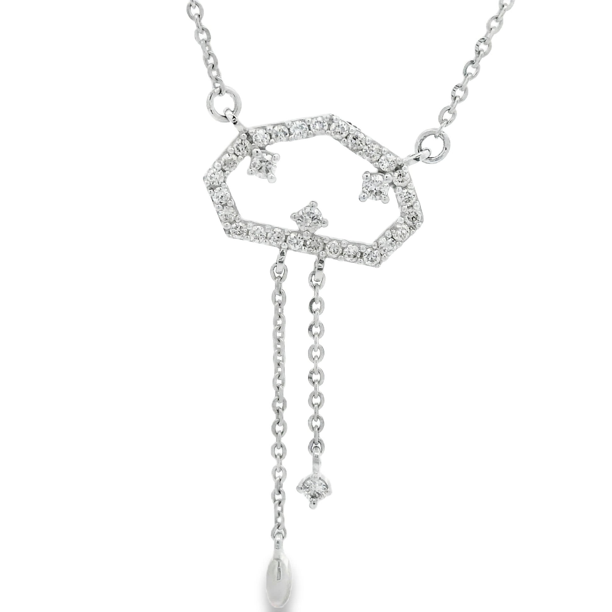 Diamond pendant 0.27 CTW in 14K White gold with chain