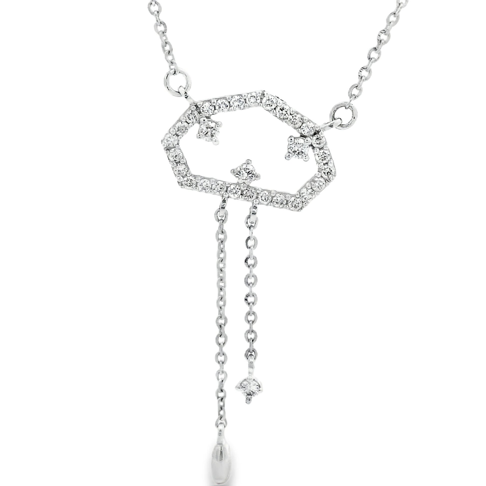 Diamond pendant 0.27 CTW in 14K White gold with chain