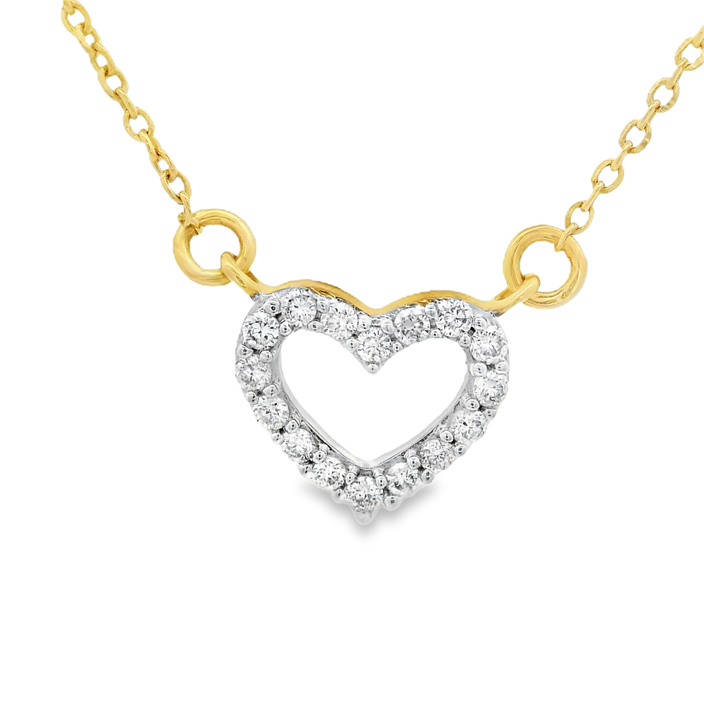 0.11ct Heart-Cut Diamond Pendant in 14K Yellow Gold