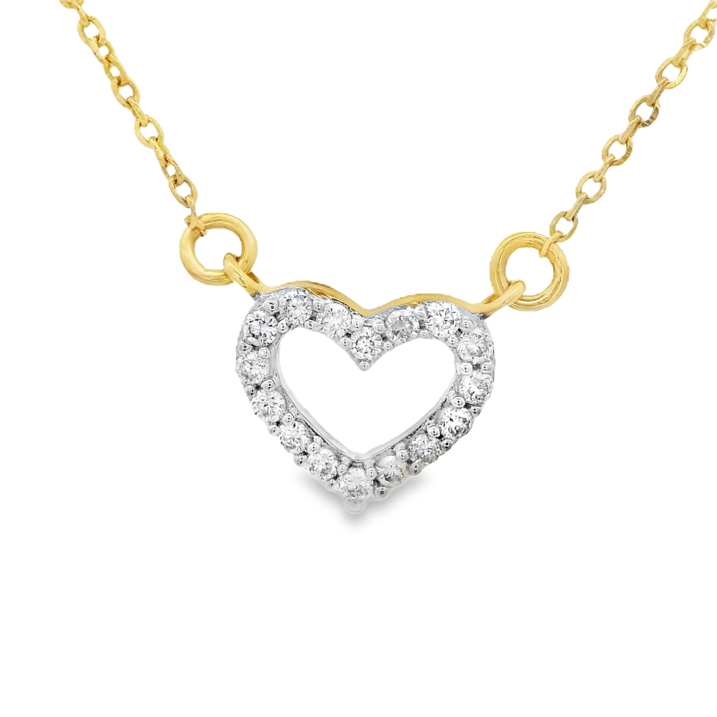 0.11ct Heart-Cut Diamond Pendant in 14K Yellow Gold