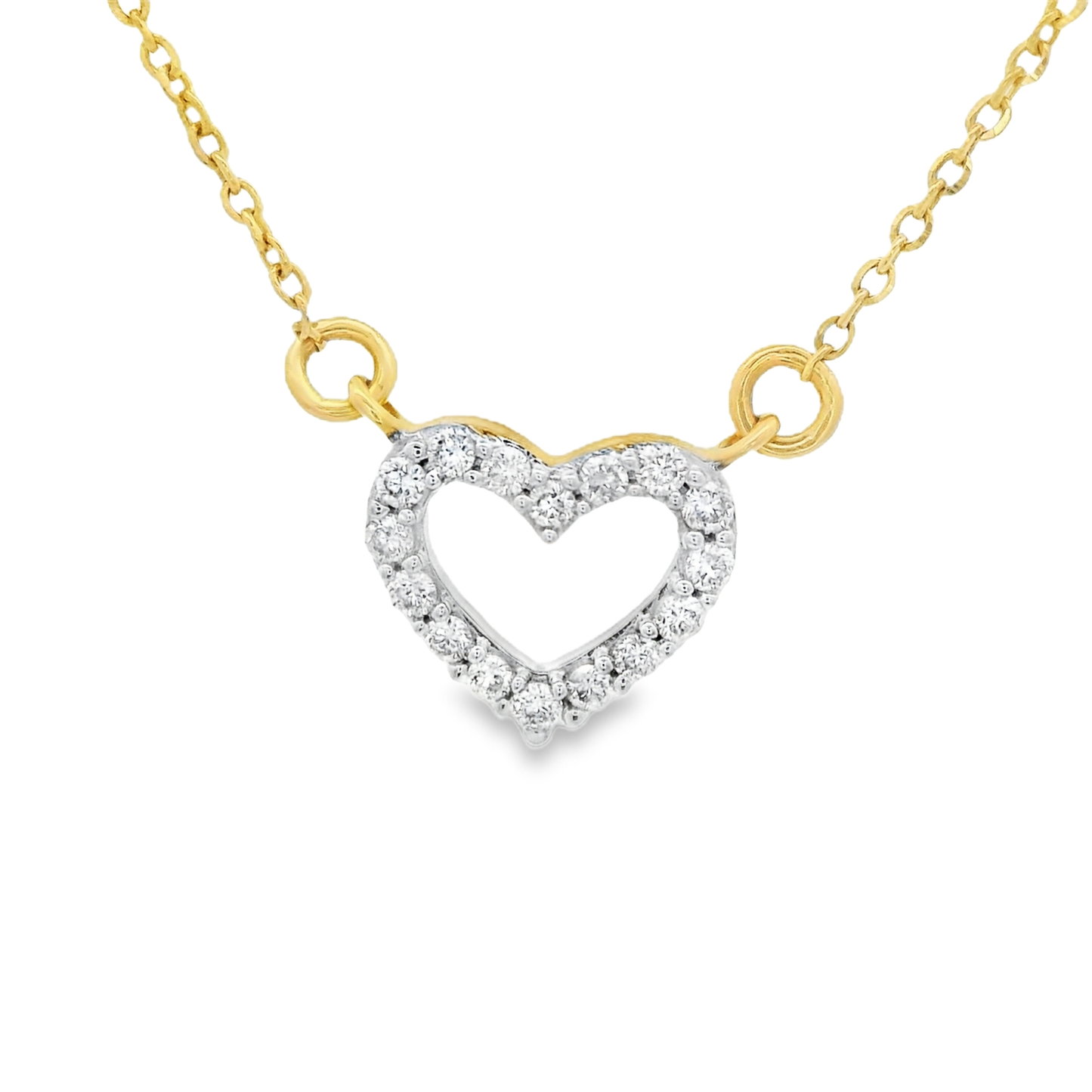 0.11ct Heart-Cut Diamond Pendant in 14K Yellow Gold