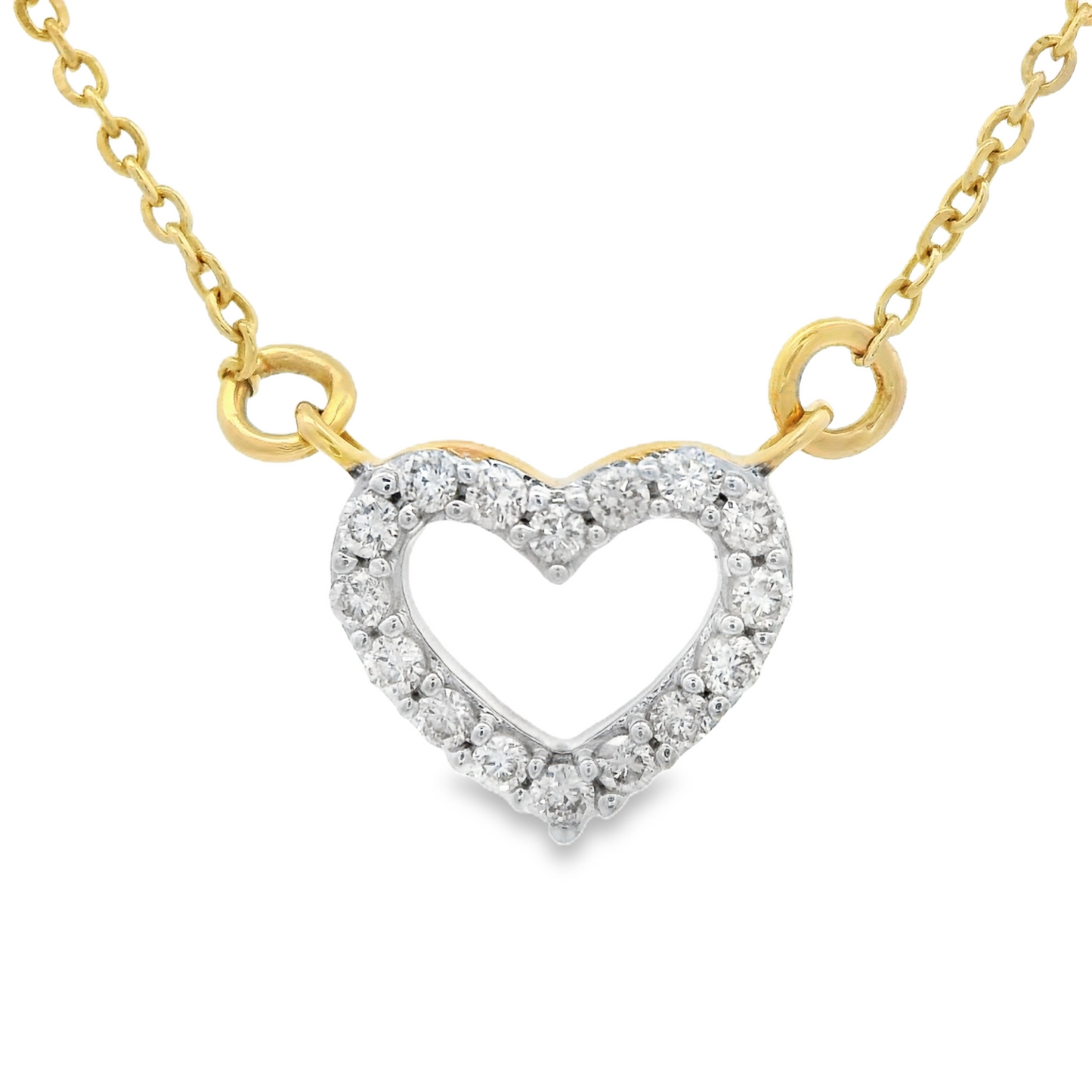 0.11ct Heart-Cut Diamond Pendant in 14K Yellow Gold
