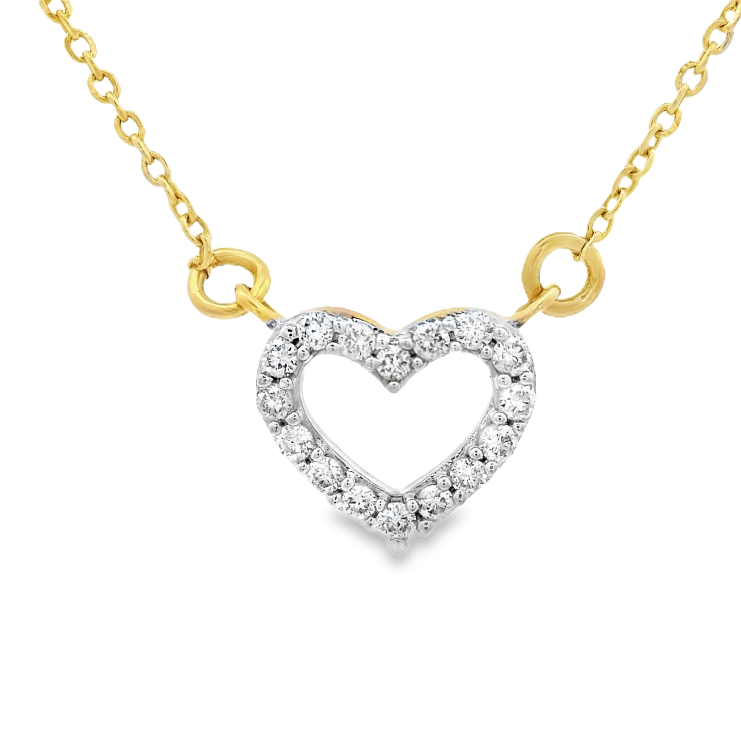 0.11ct Heart-Cut Diamond Pendant in 14K Yellow Gold