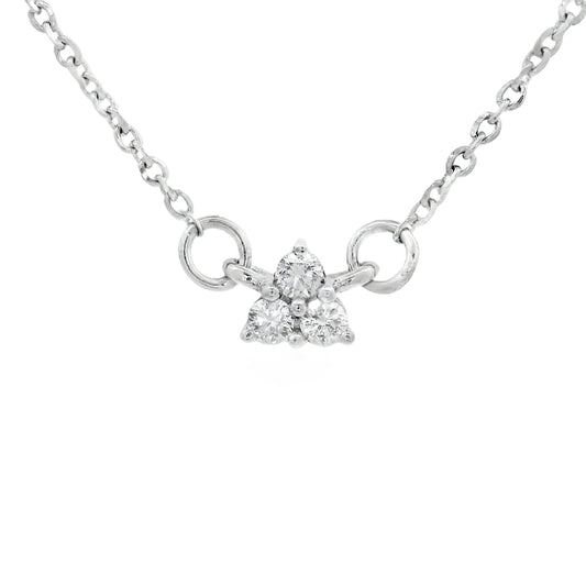 Diamond pendant 0.07 CTW in 14K White gold with chain