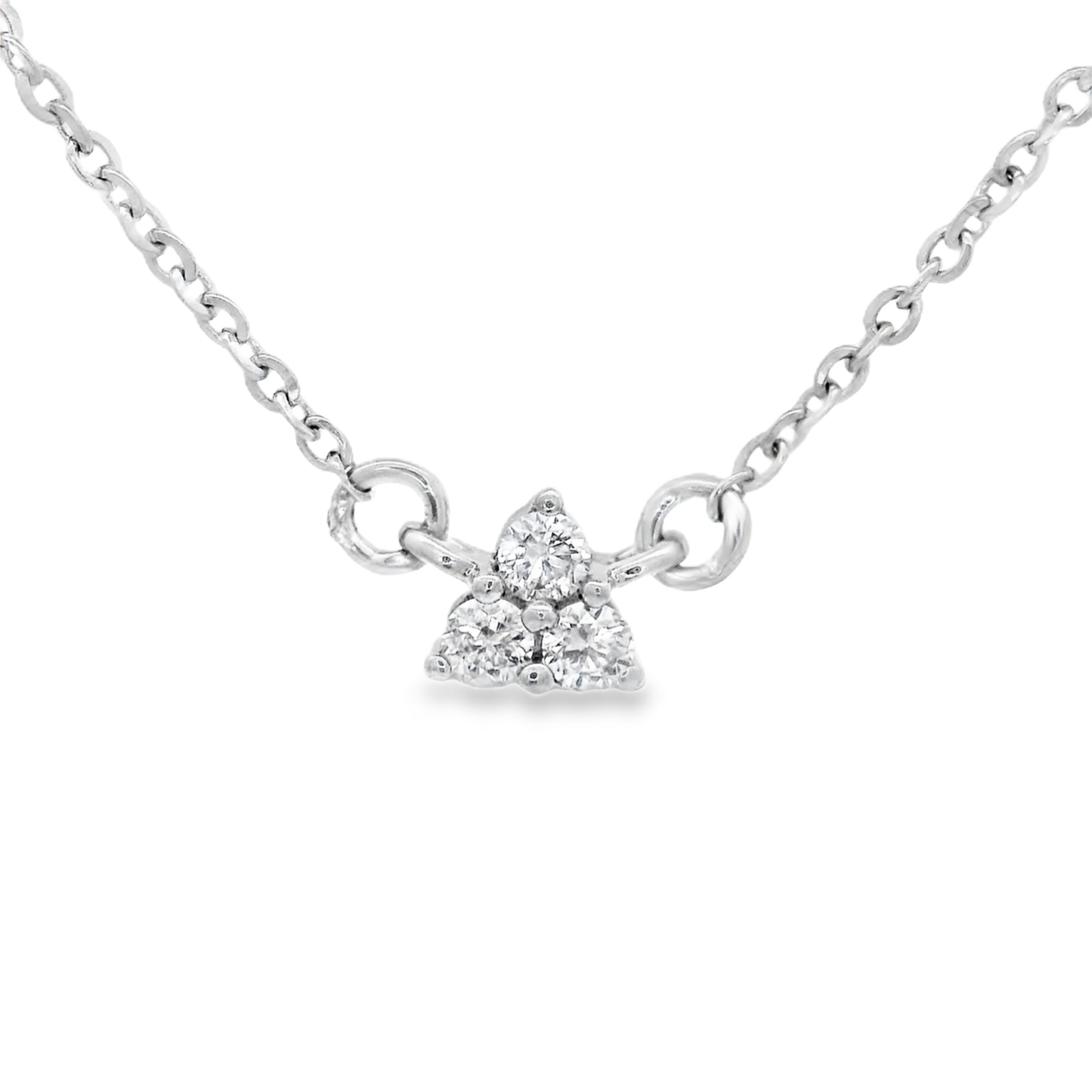 0.06ct Three-Stone Diamond Pendant in 14K White Gold