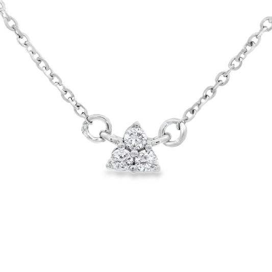 0.06ct Three-Stone Diamond Pendant in 14K White Gold