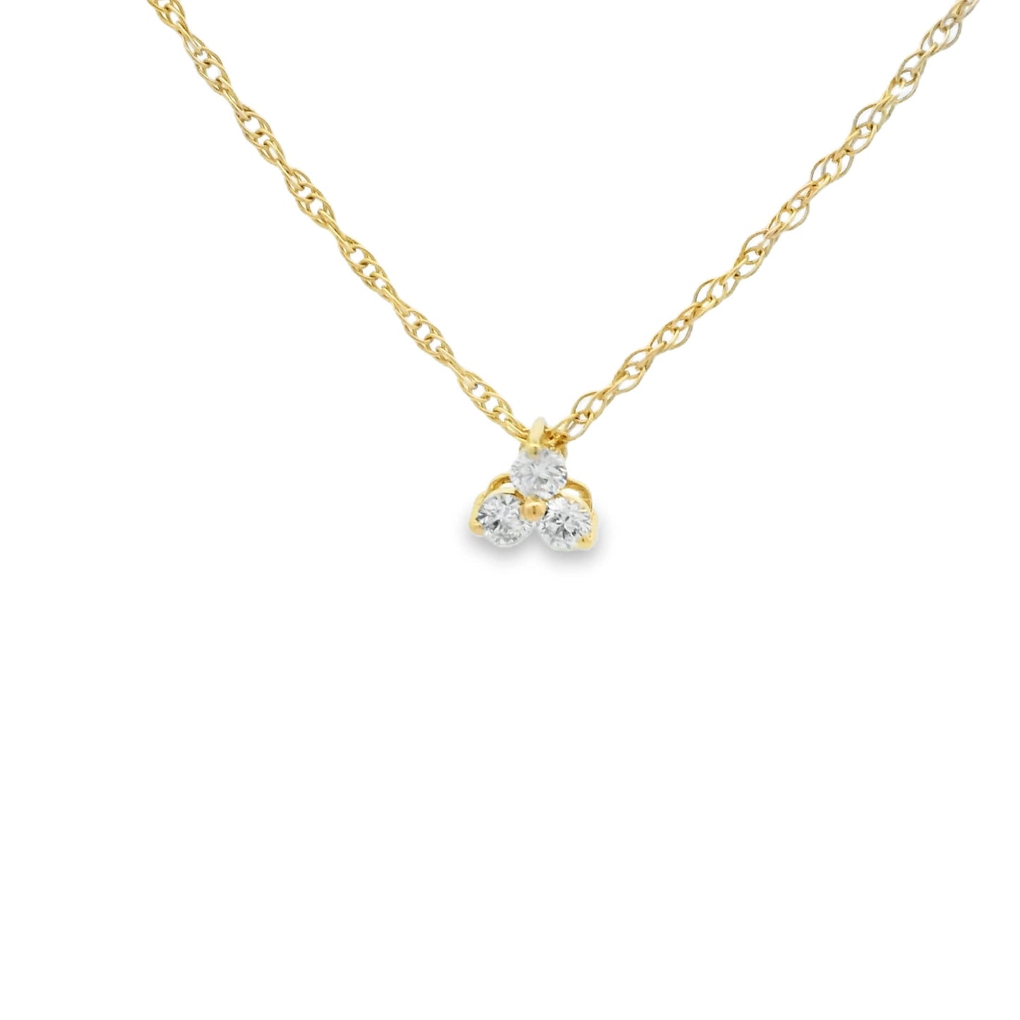 0.10 Carat Three Stones Round 14K Gold Diamond