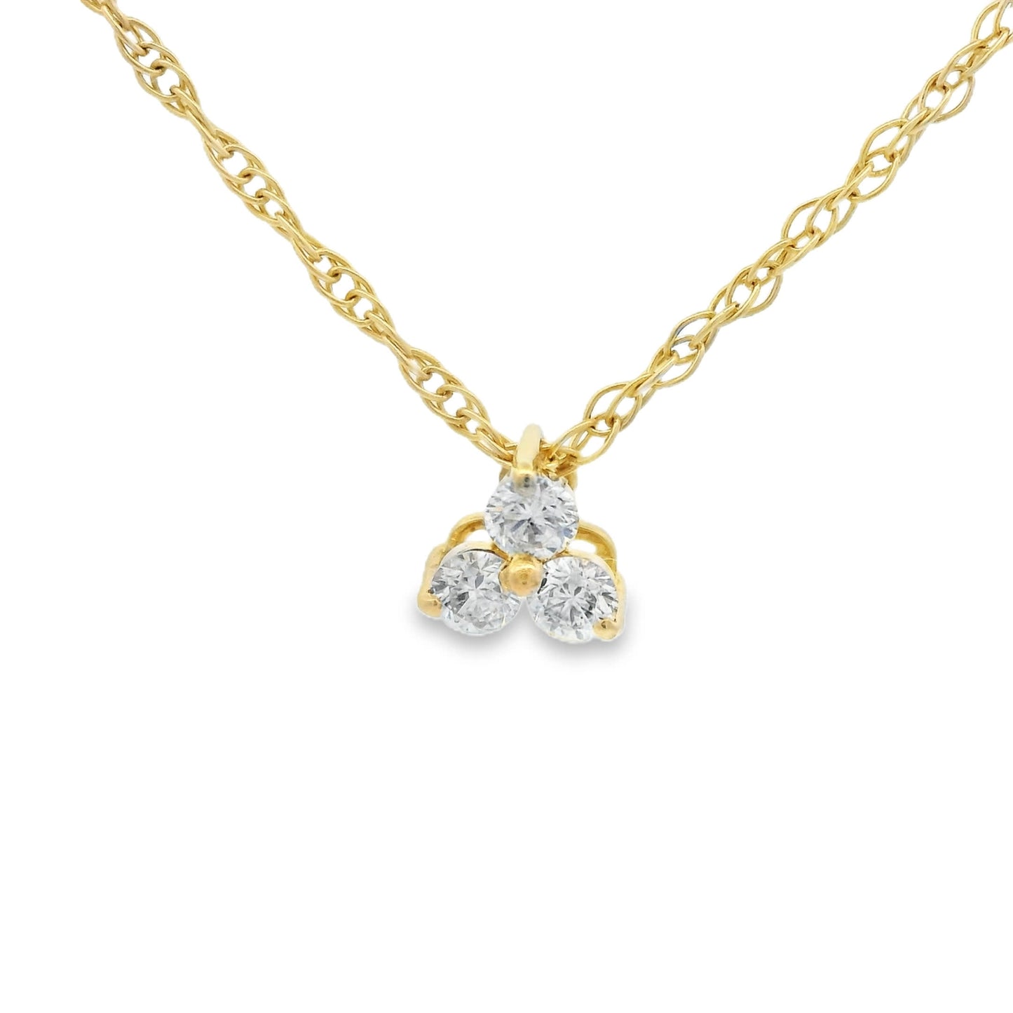 0.10 Carat Three Stones Round 14K Gold Diamond