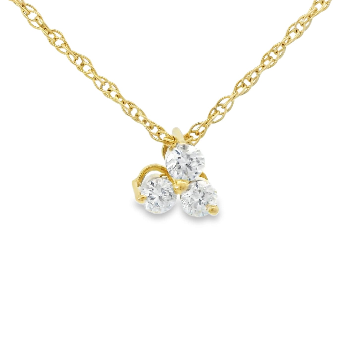 0.18 Carat Three Stones Round 14K Gold Diamond