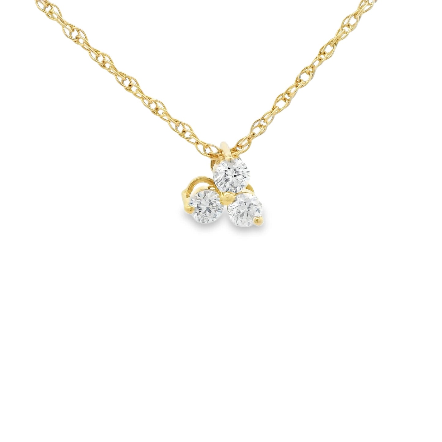 0.18 Carat Three Stones Round 14K Gold Diamond