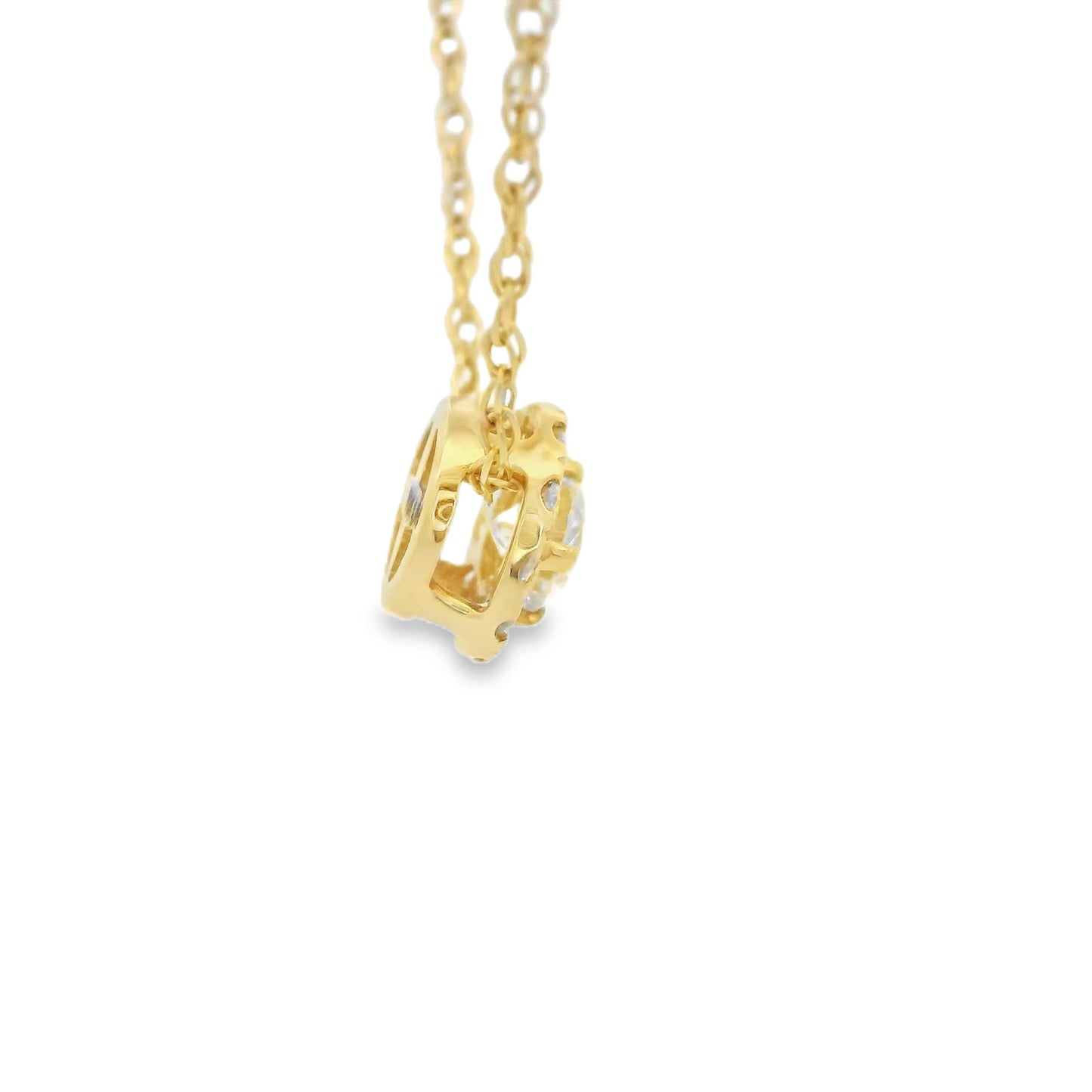 .25 Carats Lab-Grown Diamond Halo Pendant in 14k Diamond Gold