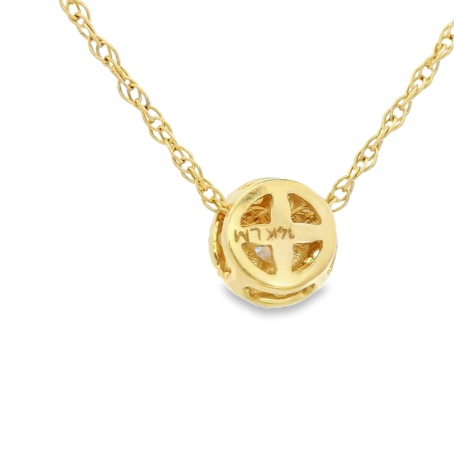 .25 Carats Lab-Grown Diamond Halo Pendant in 14k Diamond Gold