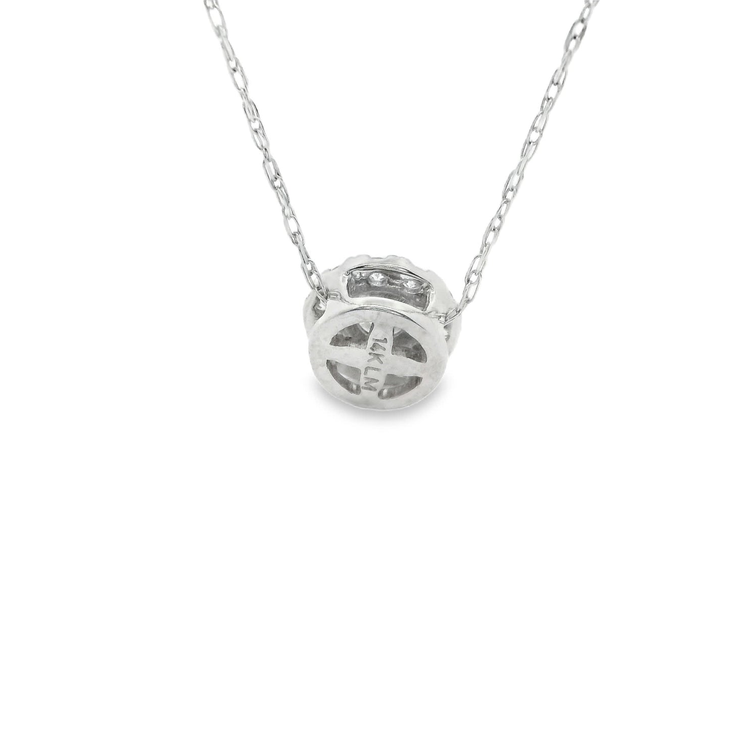 .25 Carats Lab-Grown Diamond Halo Pendant in 14k Diamond Gold