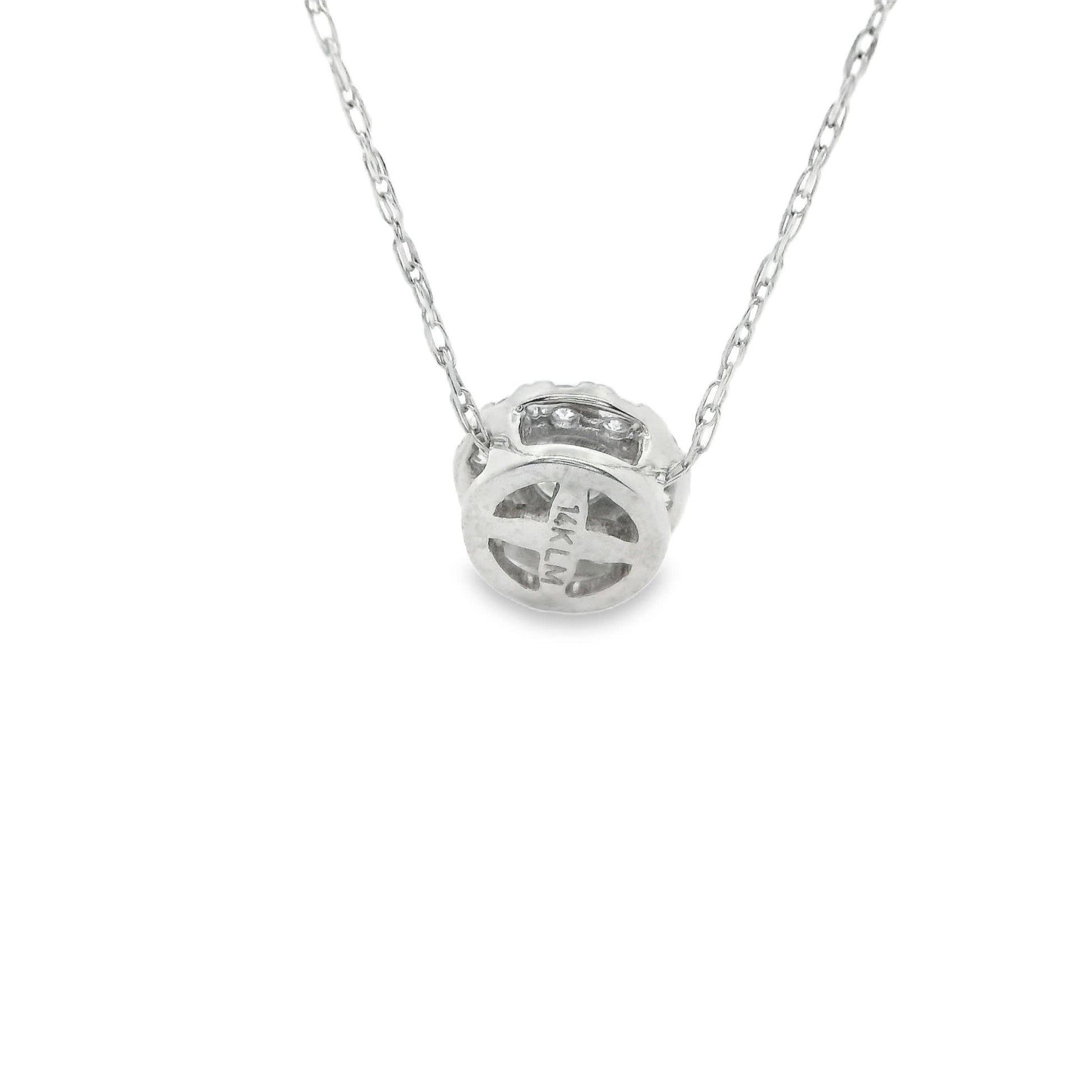 .25 Carats Lab-Grown Diamond Halo Pendant in 14k Diamond Gold