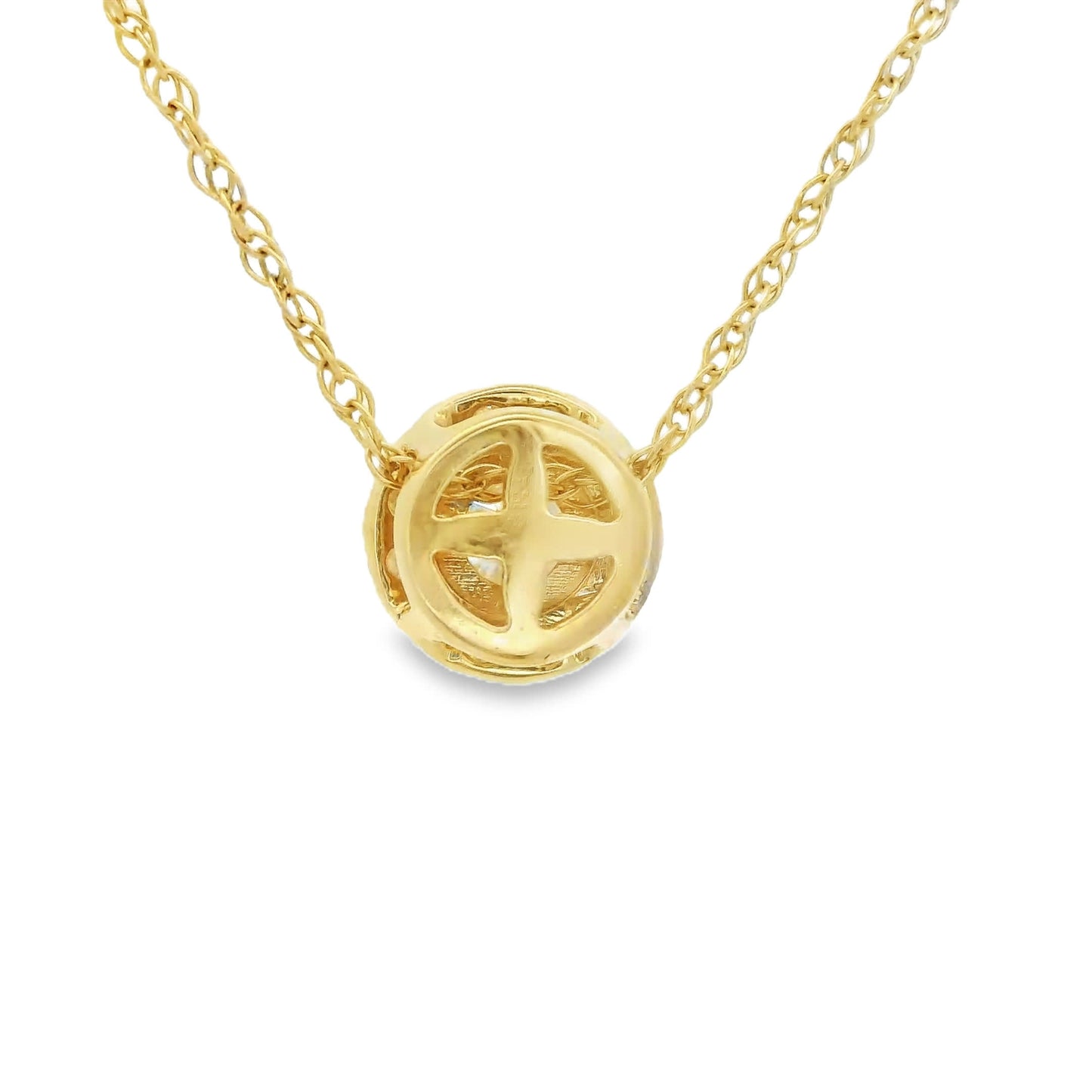 Lab-Created Diamond 14K Gold Halo Pendant 1/2 Carats
