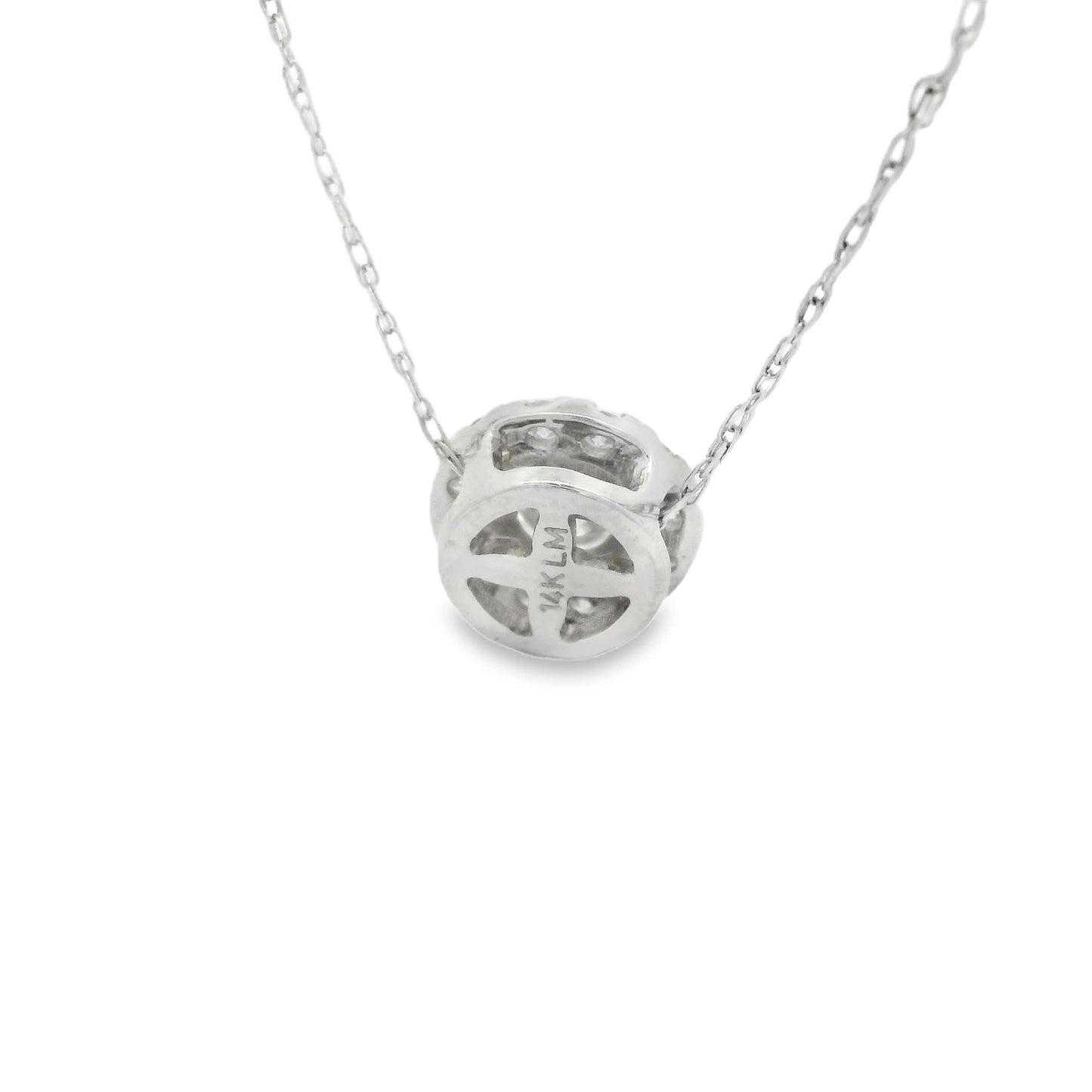 Lab-Created Diamond 14K Gold Halo Pendant 1/2 Carats
