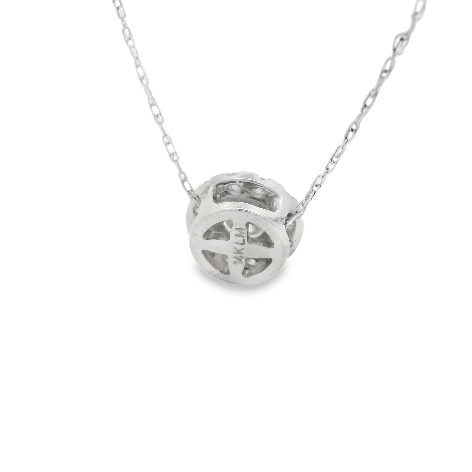 Lab-Created Diamond 14K Gold Halo Pendant 1/2 Carats