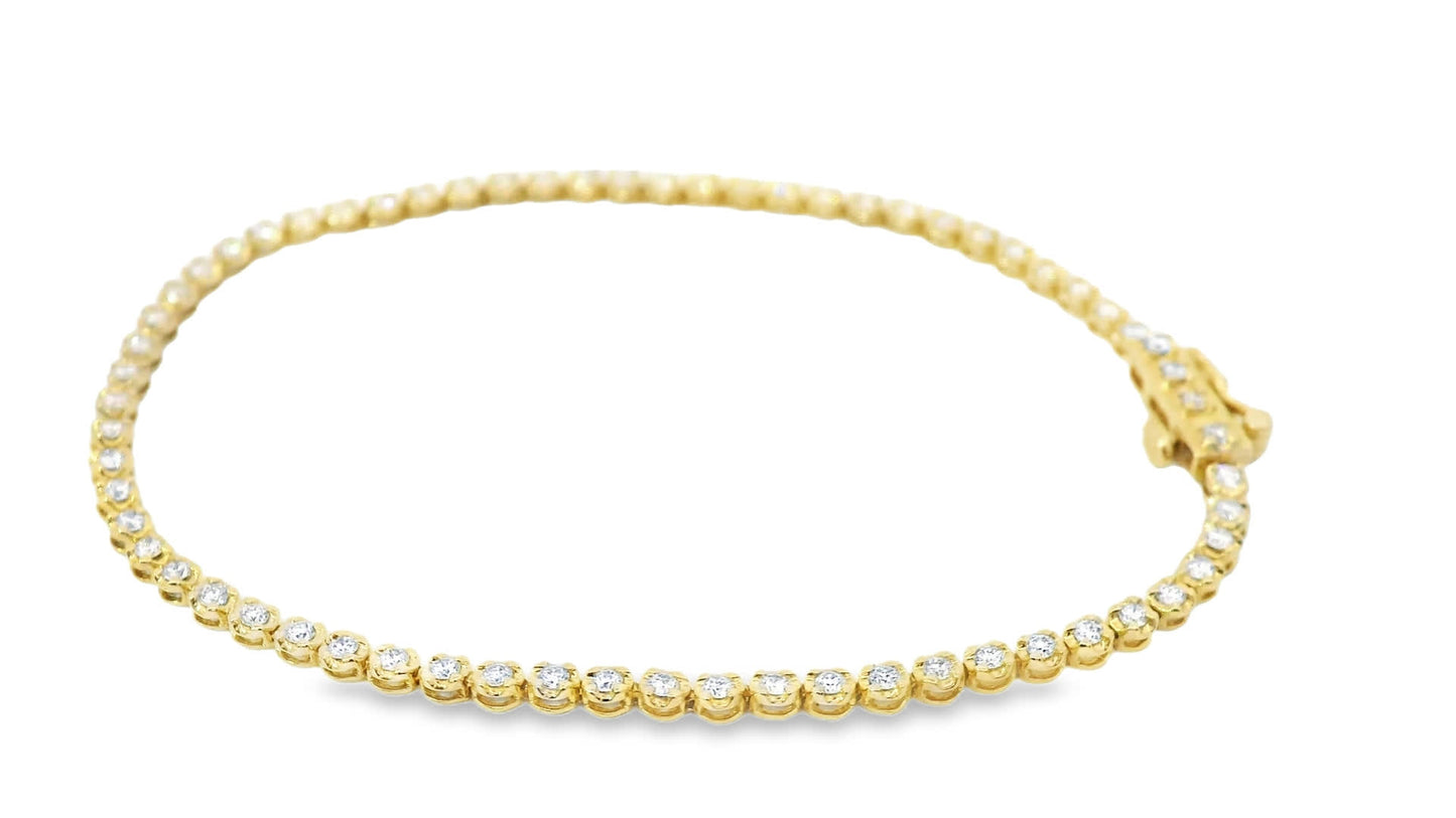 Tennis Bracelet In 14K Gold Diamond (1.00 Carat)