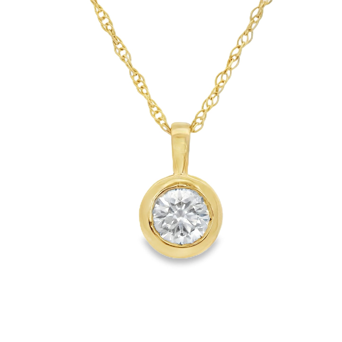0.50 Carats Round Cut Diamond Pendant Available White Or Yellow Gold 14K