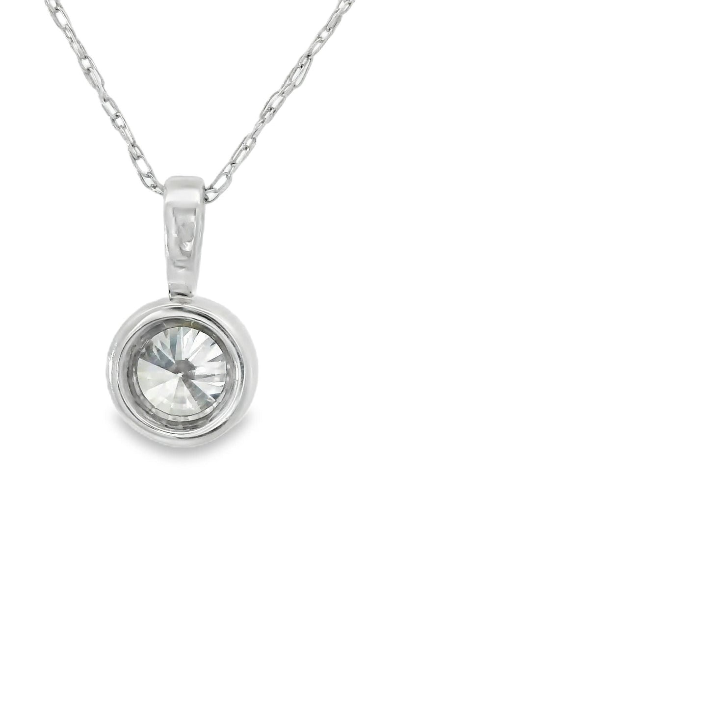 0.50 Carats Round Cut Diamond Pendant Available White Or Yellow Gold 14K