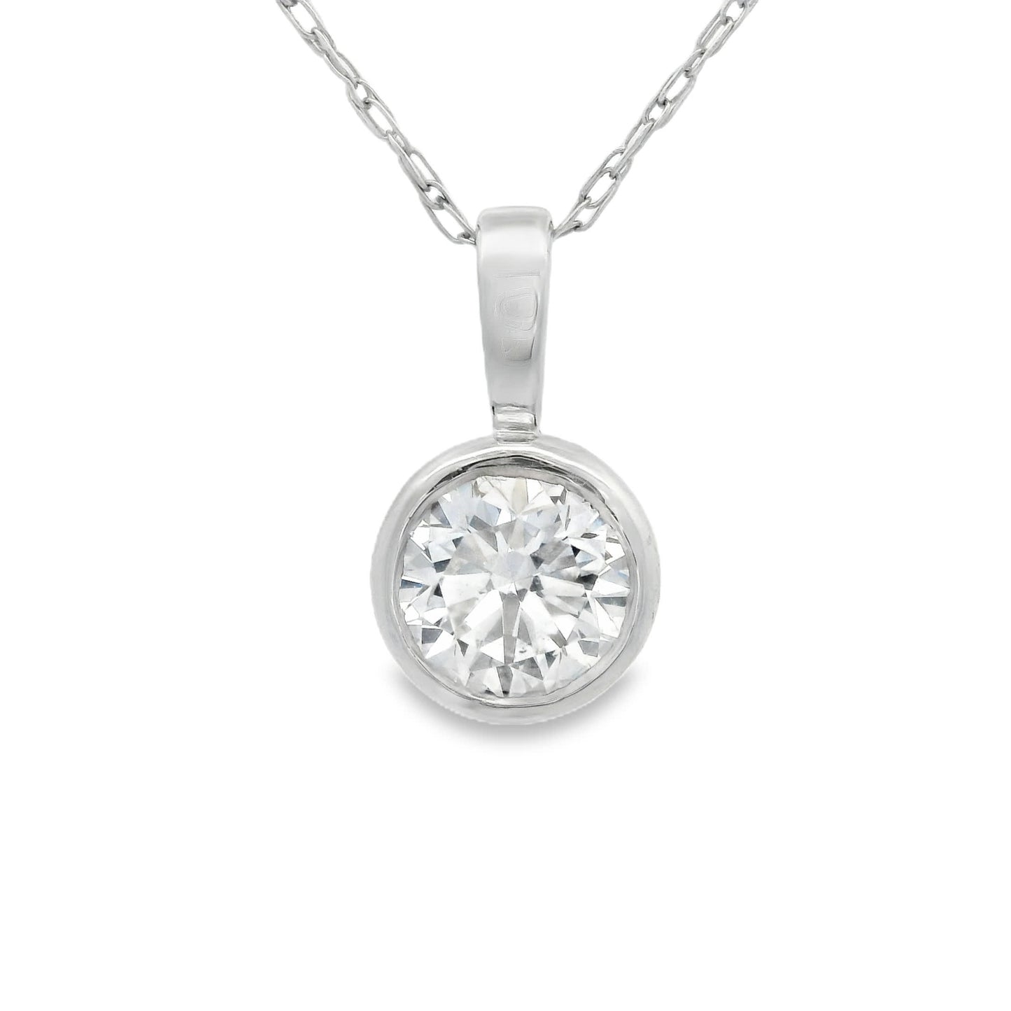 0.50 Carats Round Cut Diamond Pendant Available White Or Yellow Gold 14K