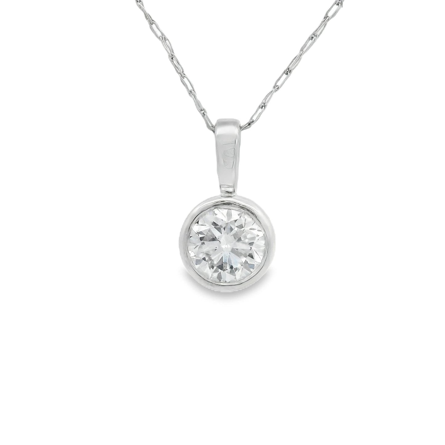 0.50 Carats Round Cut Diamond Pendant Available White Or Yellow Gold 14K