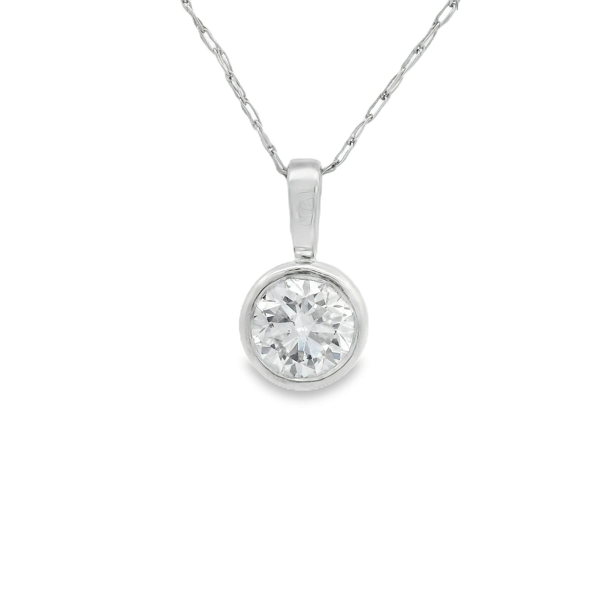 0.50 Carats Round Cut Diamond Pendant Available White Or Yellow Gold 14K
