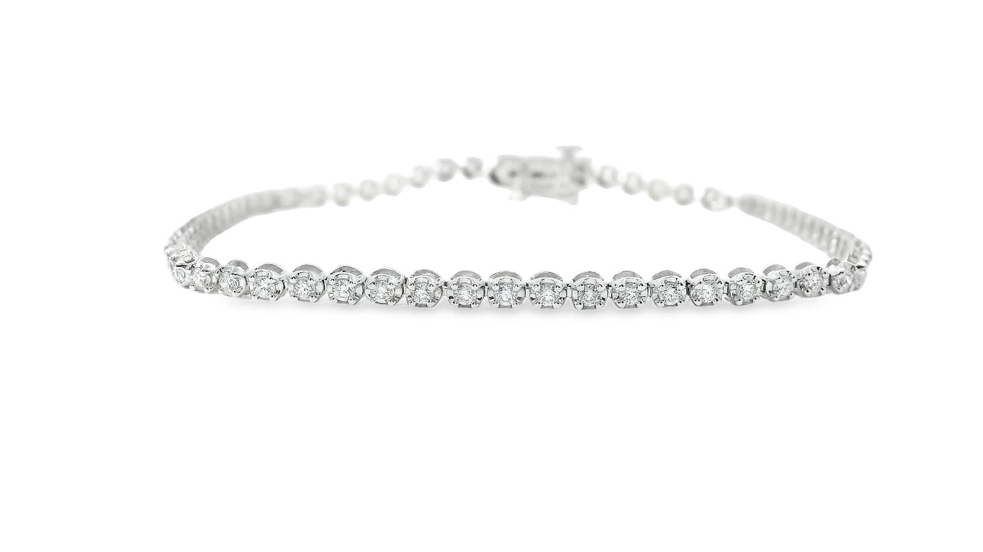 Tennis Bracelet In 14K Gold Diamond (1.00 Carat)